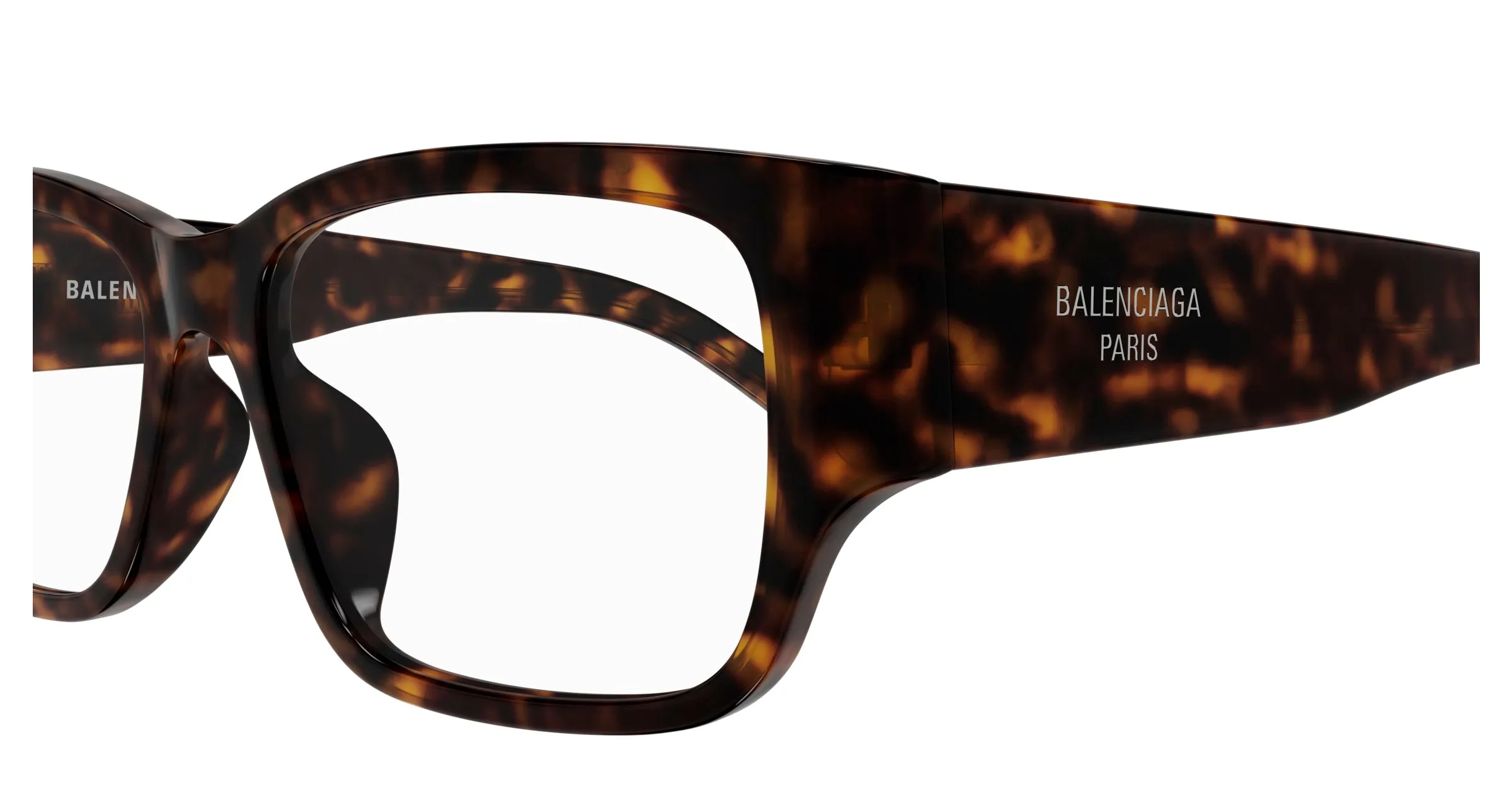 Balenciaga BB0373OK 002 Montature da vista Acetato Havana Trasparente Squadrata - immagine 3
