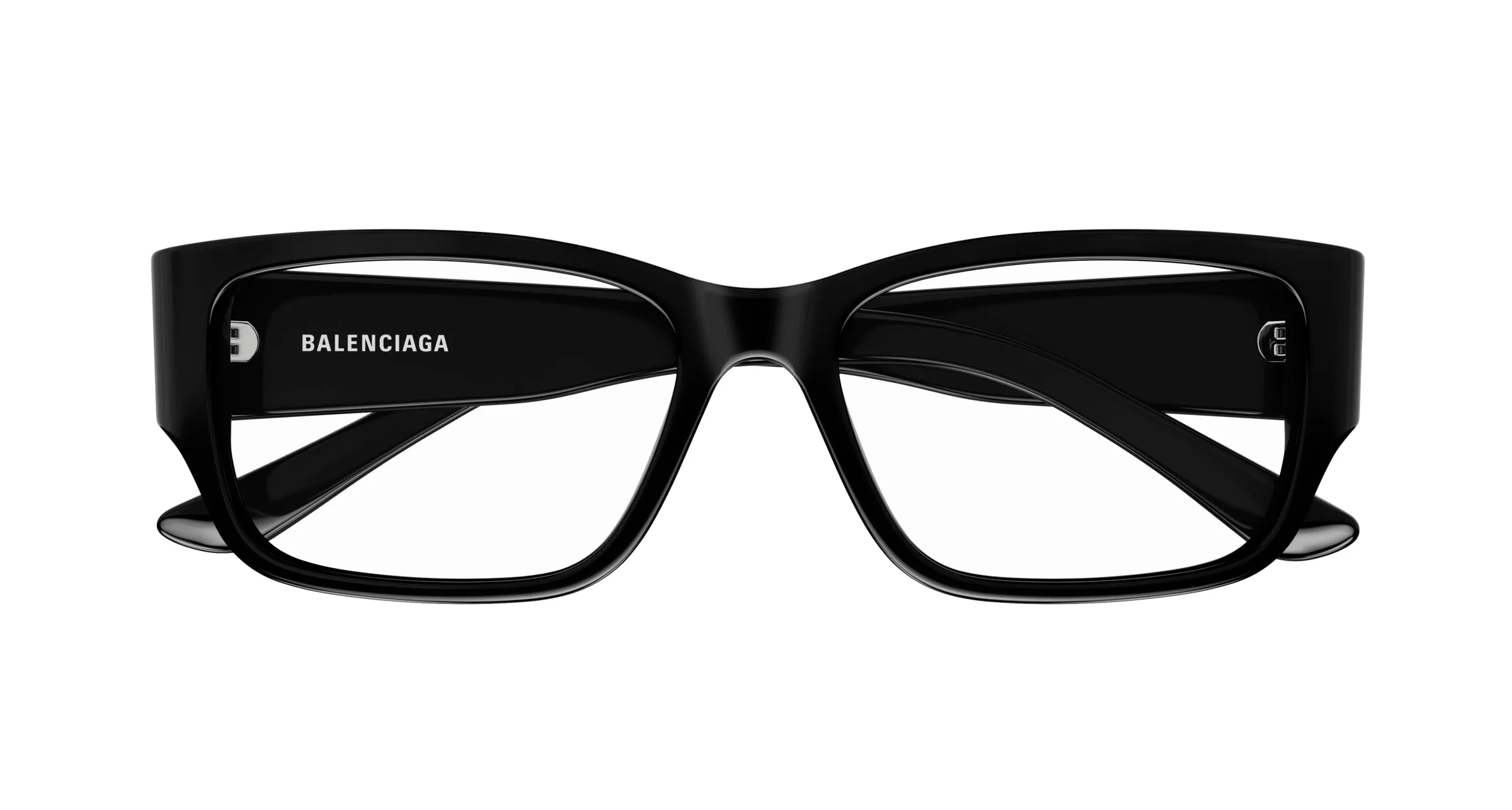 Balenciaga BB0373OK 001 Montature da vista Acetato Nero Trasparente Squadrata - immagine 2