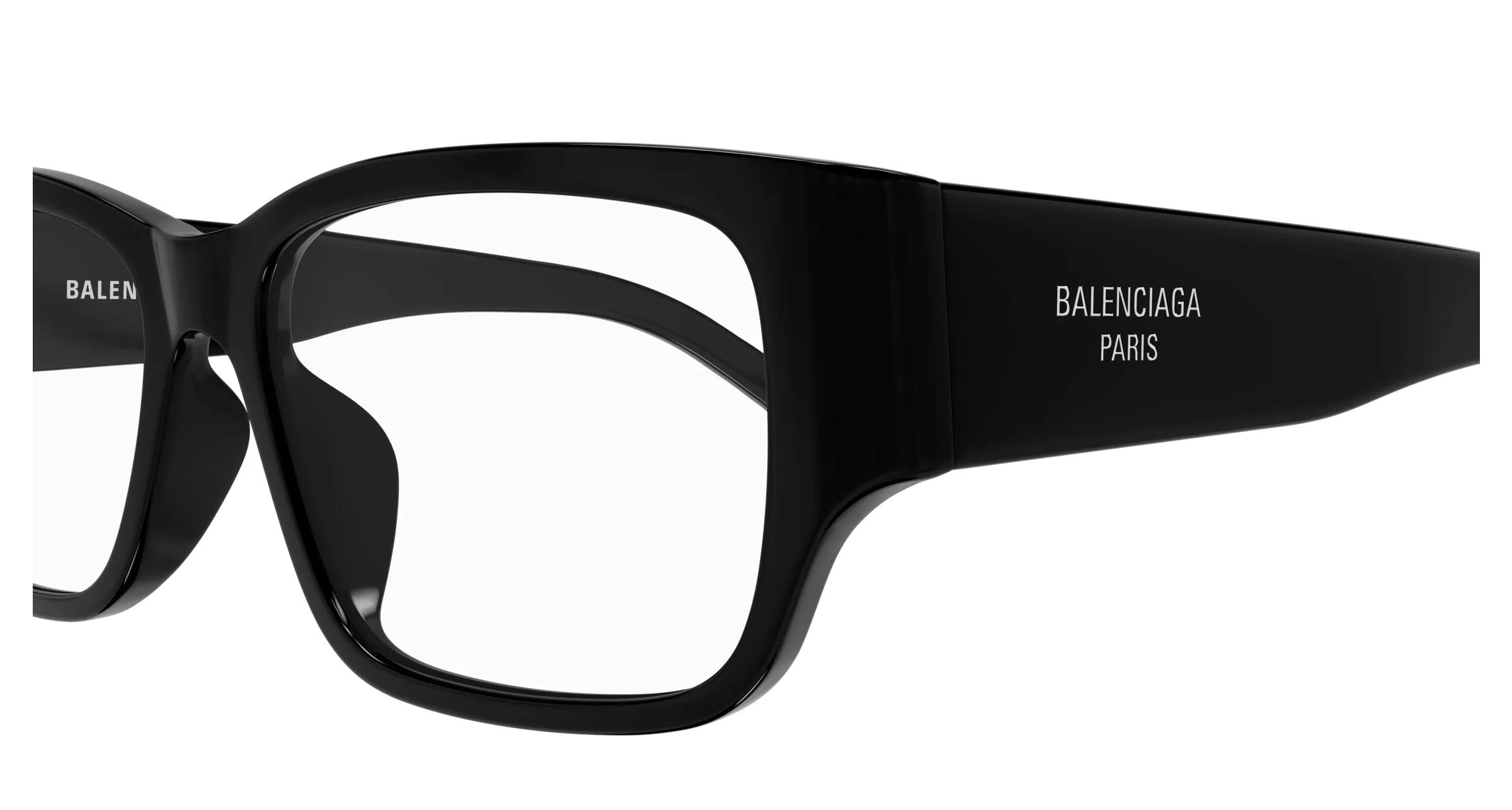Balenciaga BB0373OK 001 Montature da vista Acetato Nero Trasparente Squadrata - immagine 3