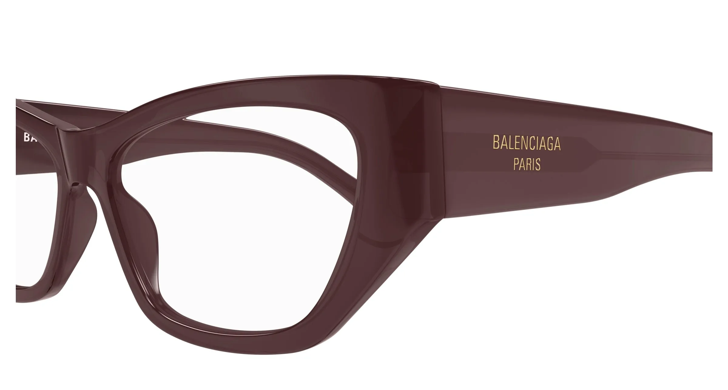 Balenciaga BB0372O 004 Montature da vista Acetato Viola Trasparente Cat Eye - immagine 3