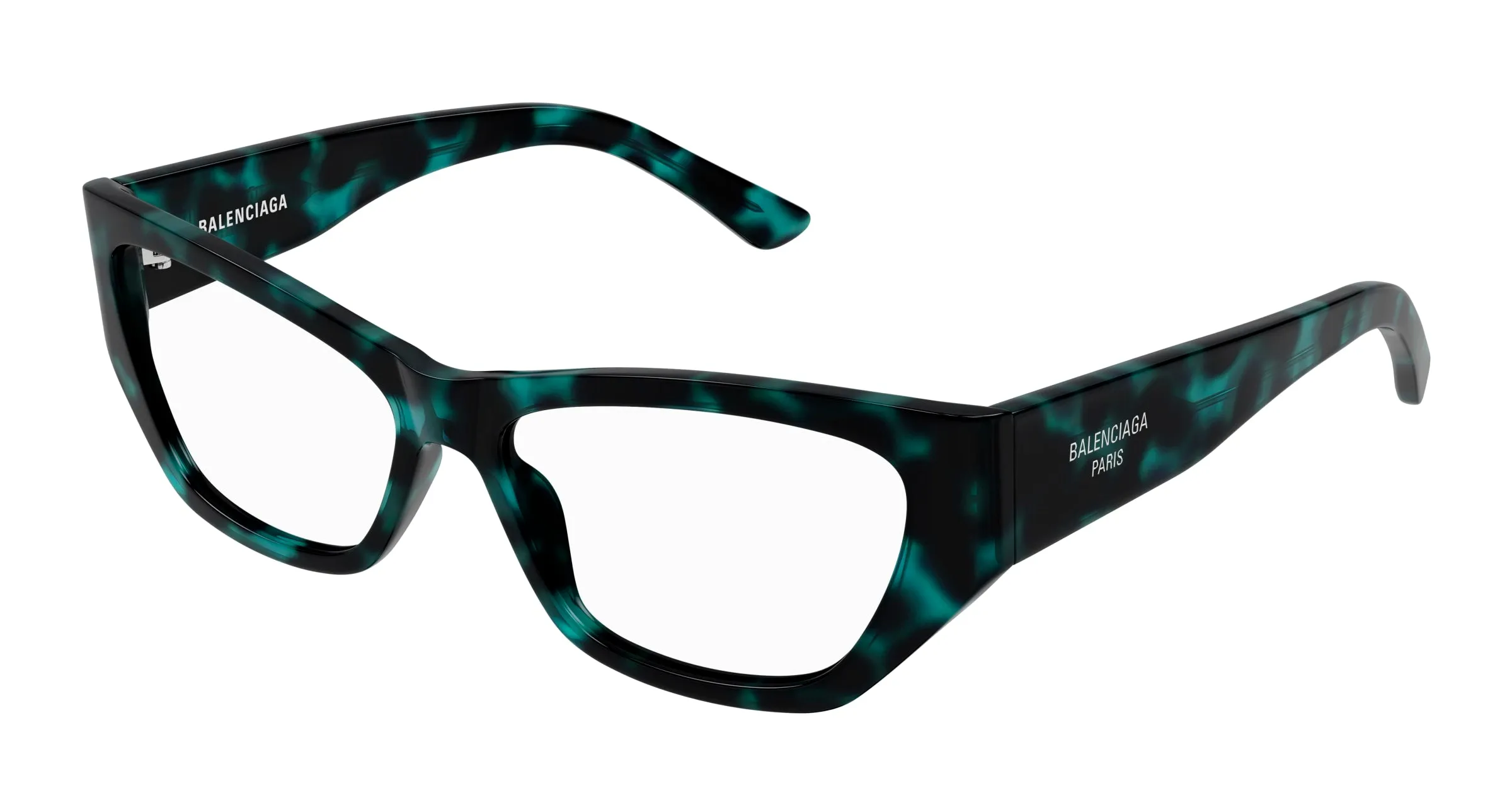 Balenciaga BB0372O 003 Montature da vista Acetato Havana Trasparente Cat Eye - immagine 1