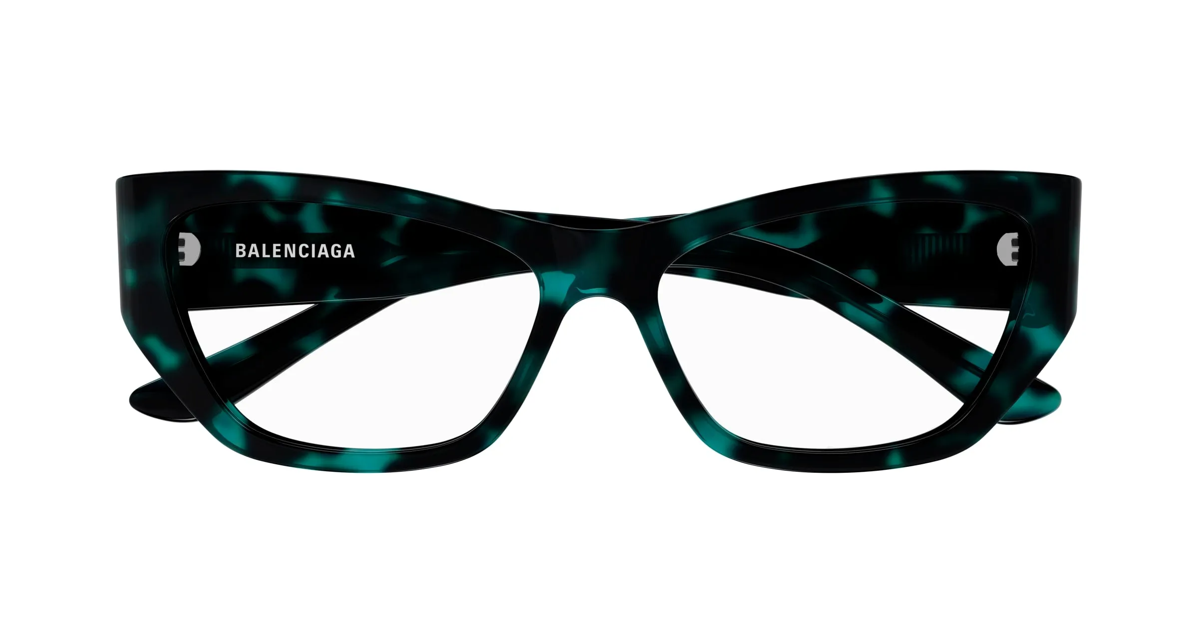 Balenciaga BB0372O 003 Montature da vista Acetato Havana Trasparente Cat Eye - immagine 2