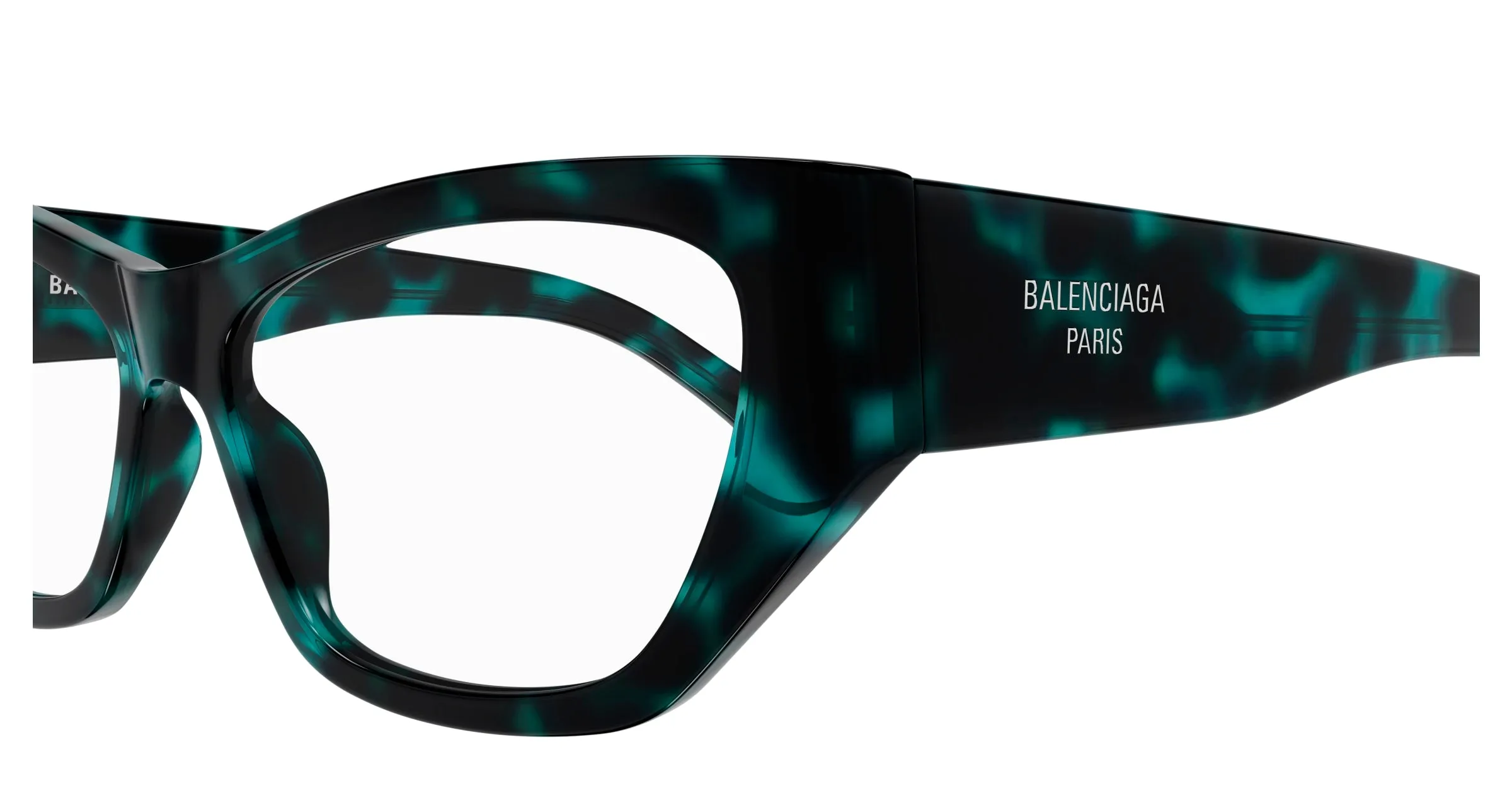 Balenciaga BB0372O 003 Montature da vista Acetato Havana Trasparente Cat Eye - immagine 3