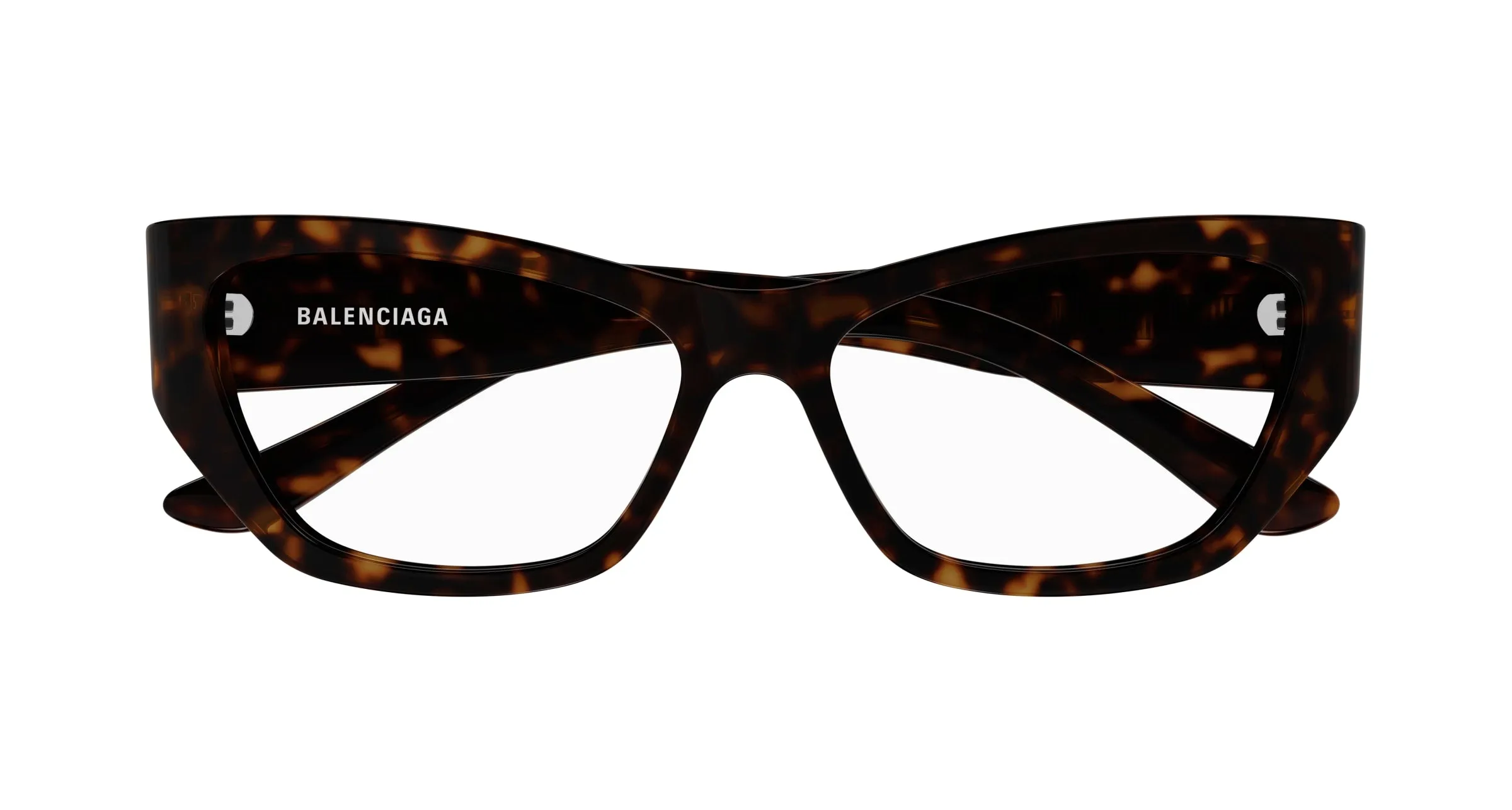 Balenciaga BB0372O 002 Montature da vista Acetato Havana Trasparente Cat Eye - immagine 2
