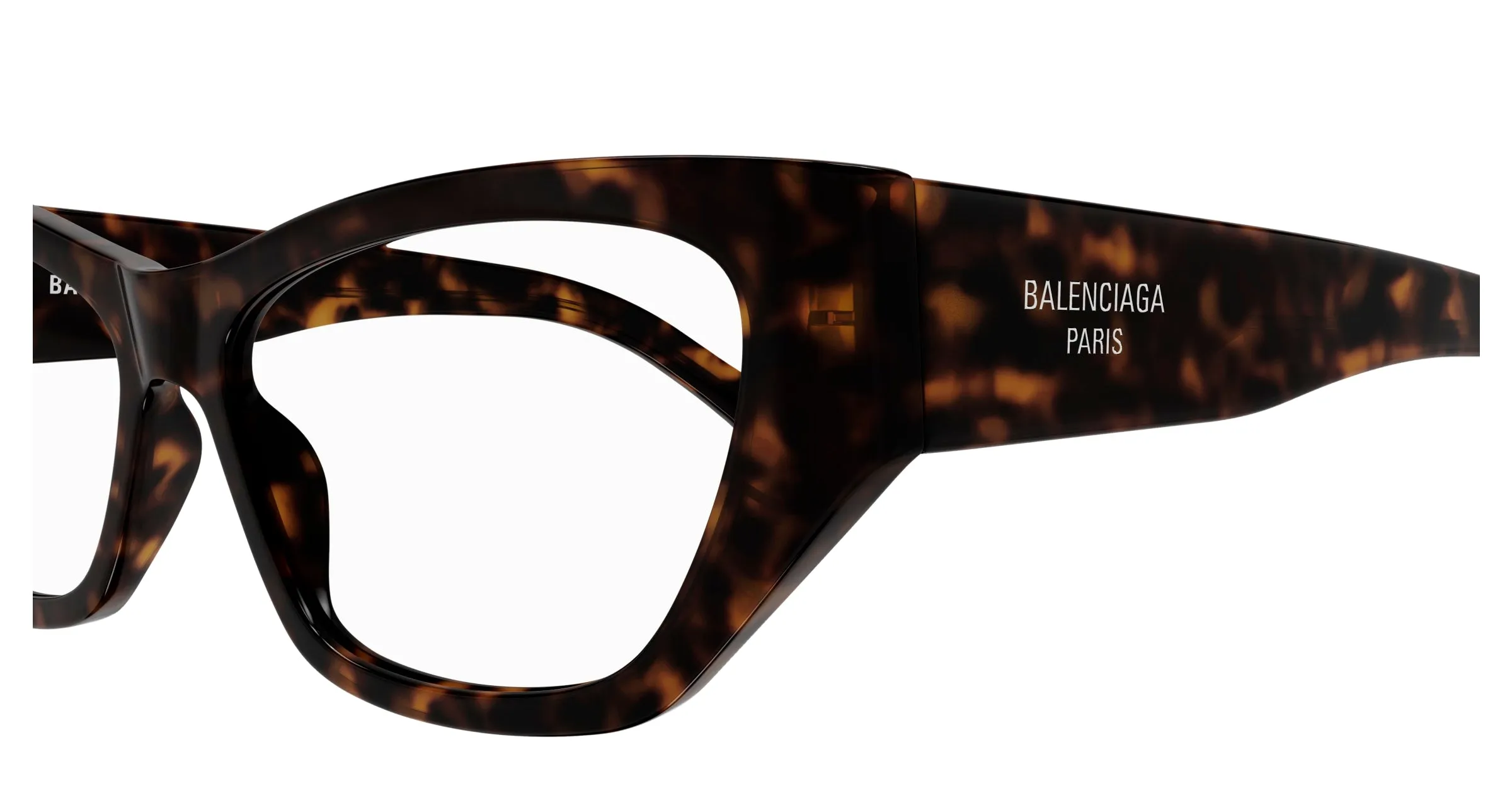 Balenciaga BB0372O 002 Montature da vista Acetato Havana Trasparente Cat Eye - immagine 3