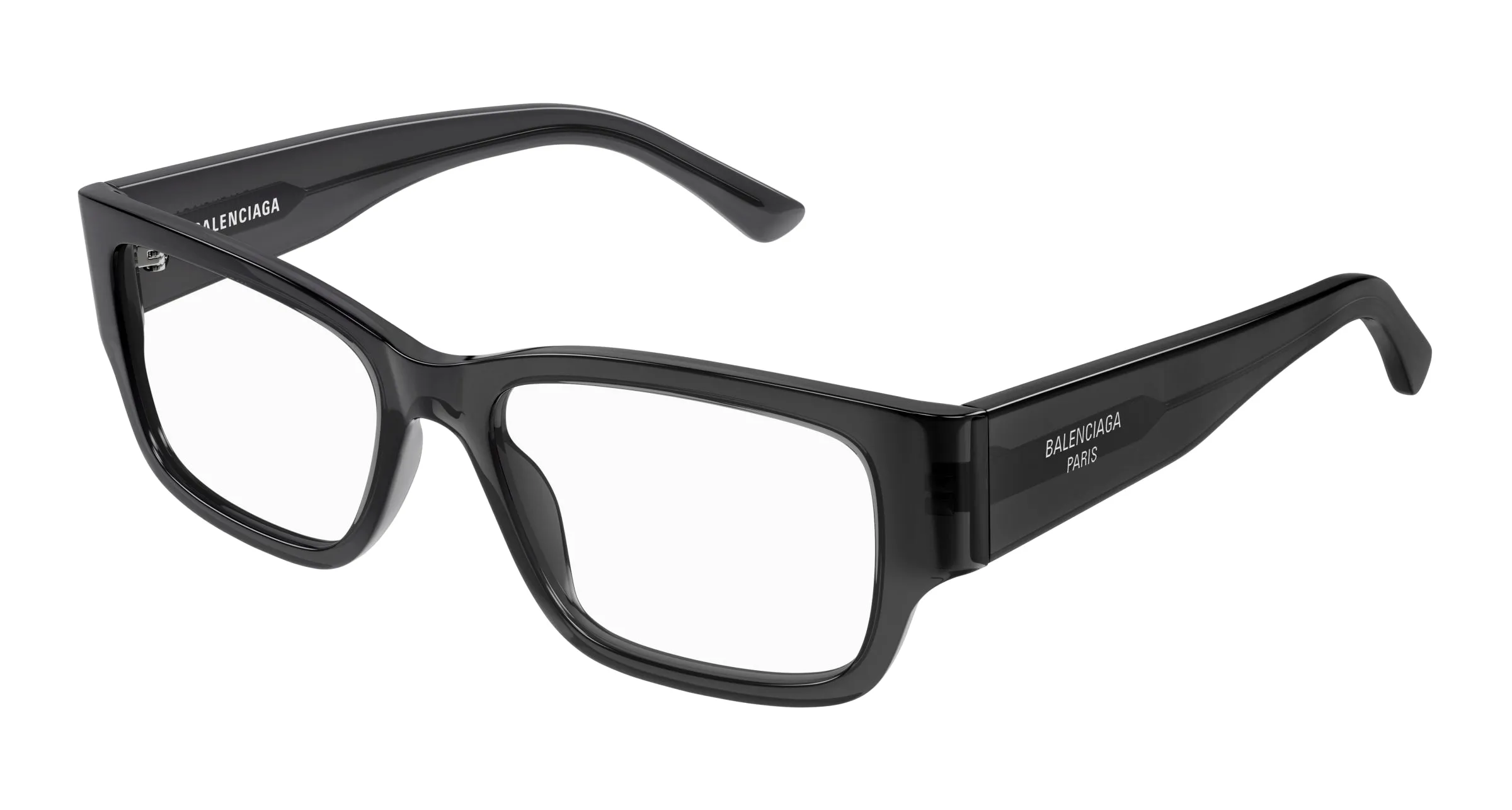 Balenciaga BB0371O 004 Montature da vista Acetato Grigio Trasparente Squadrata - immagine 1