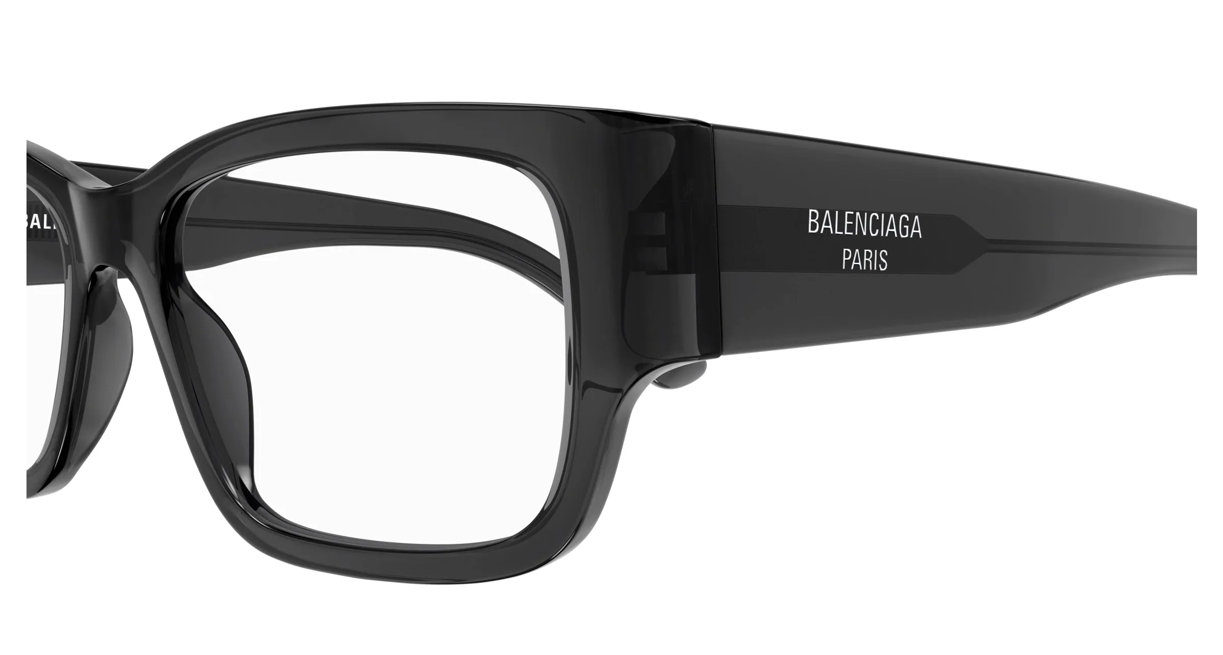 Balenciaga BB0371O 004 Montature da vista Acetato Grigio Trasparente Squadrata - immagine 3