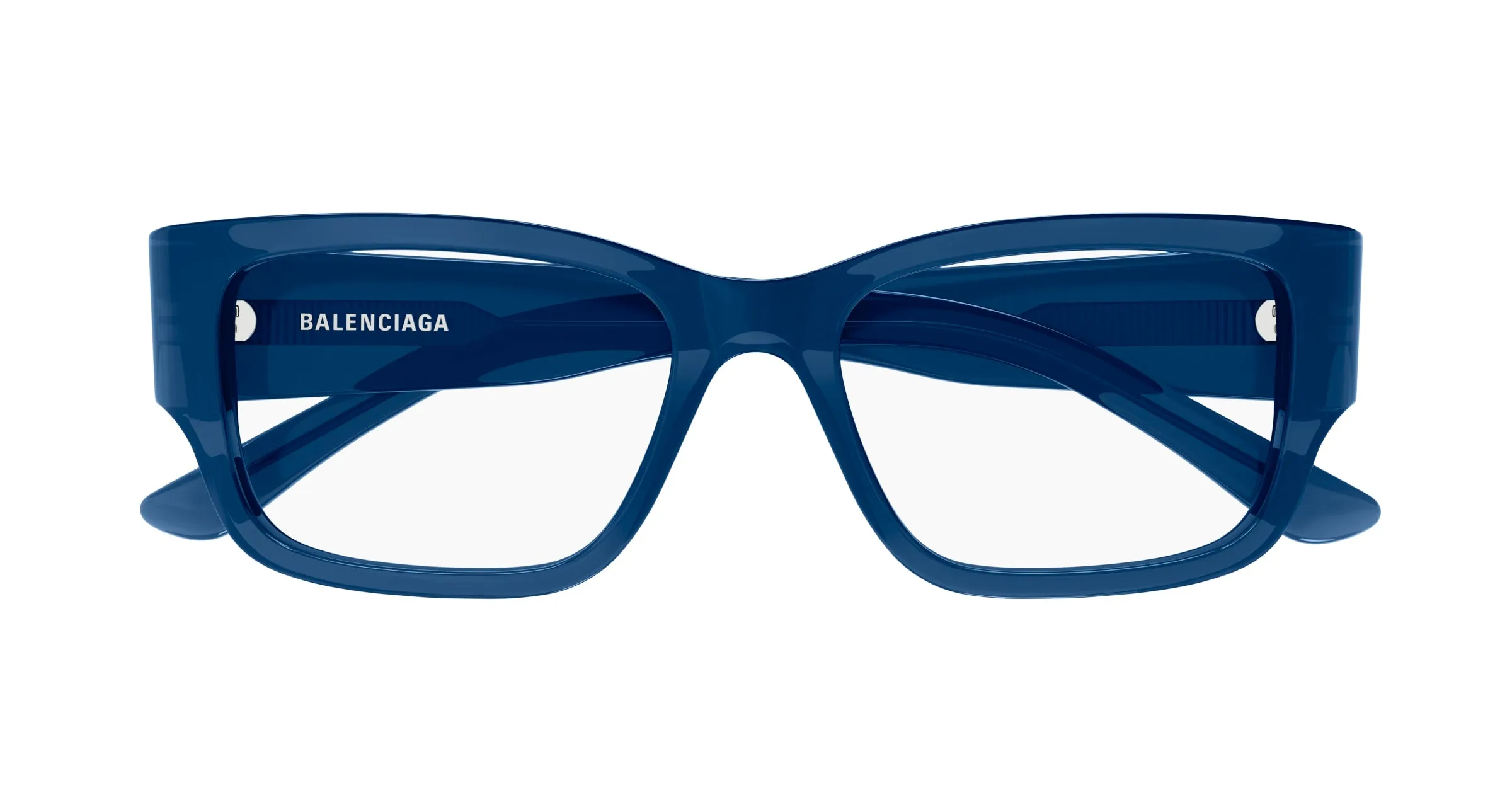 Balenciaga BB0371O 003 Montature da vista Acetato Blu Trasparente Squadrata - immagine 2
