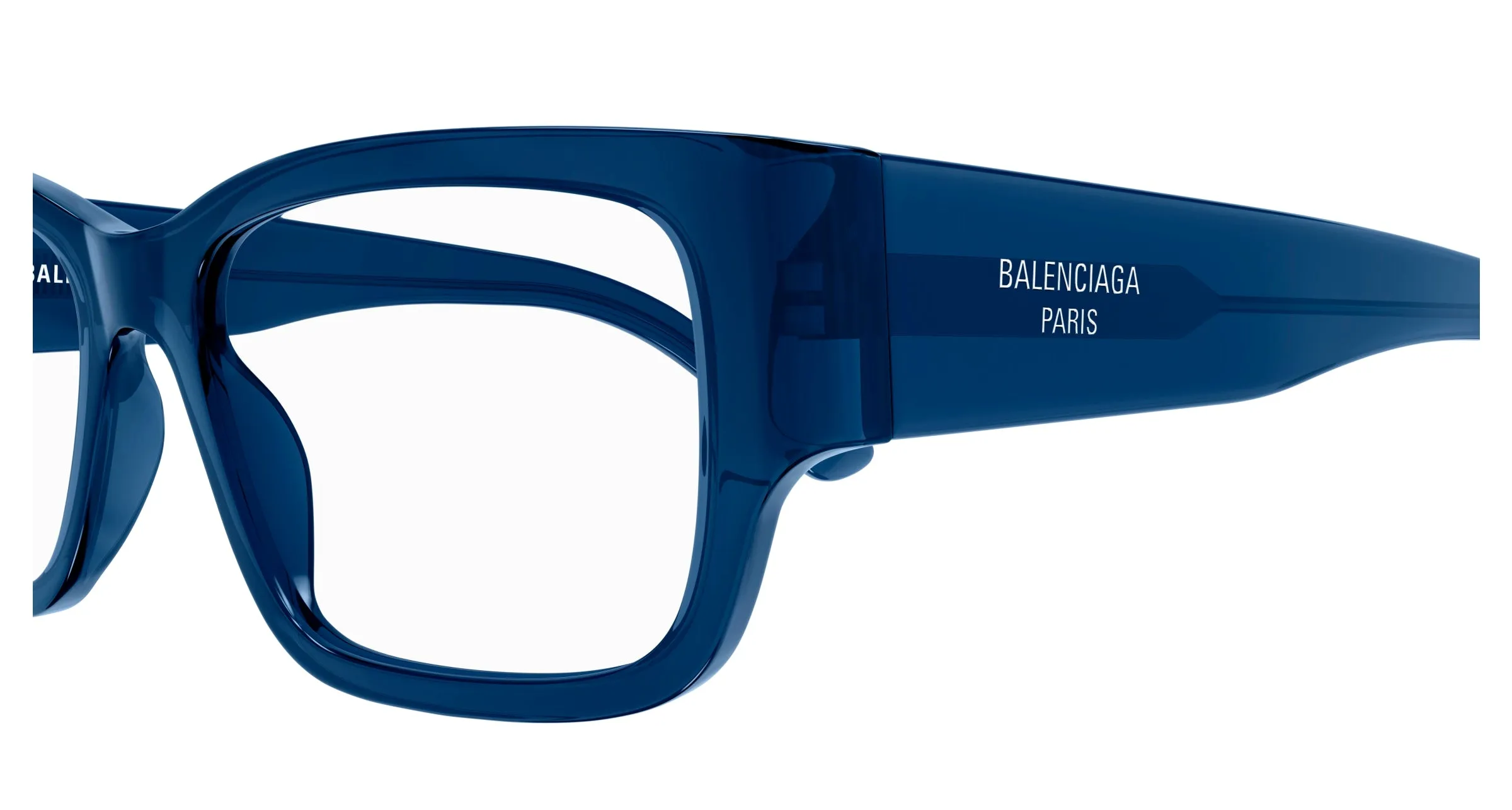 Balenciaga BB0371O 003 Montature da vista Acetato Blu Trasparente Squadrata - immagine 3