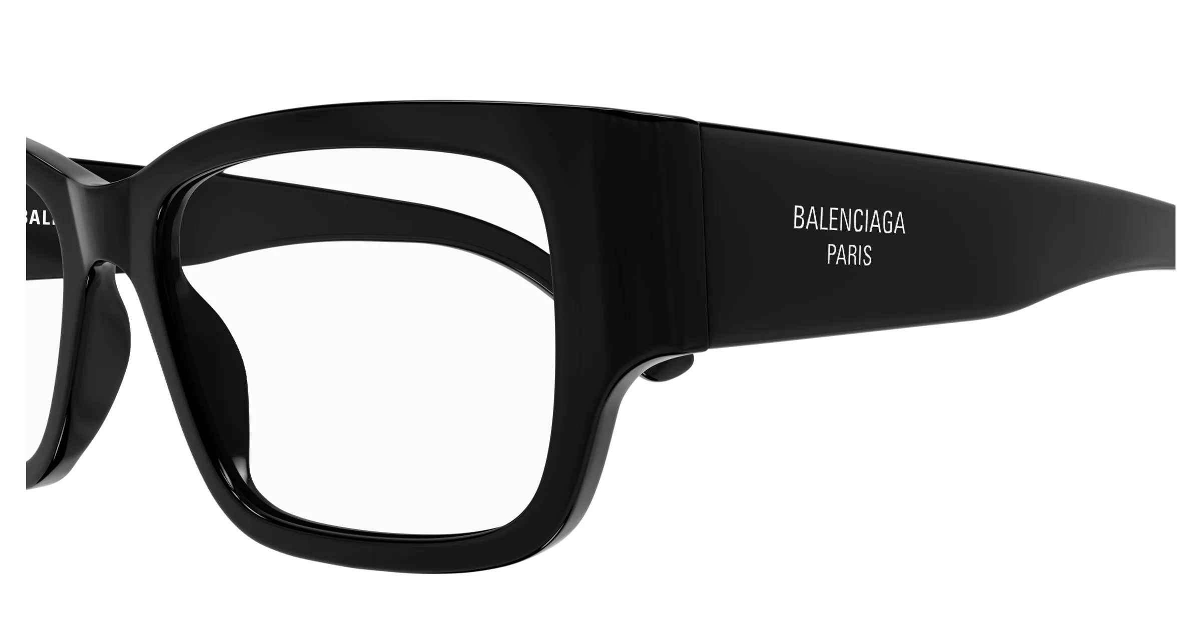 Balenciaga BB0371O 001 Montature da vista Acetato Nero Trasparente Squadrata - immagine 3