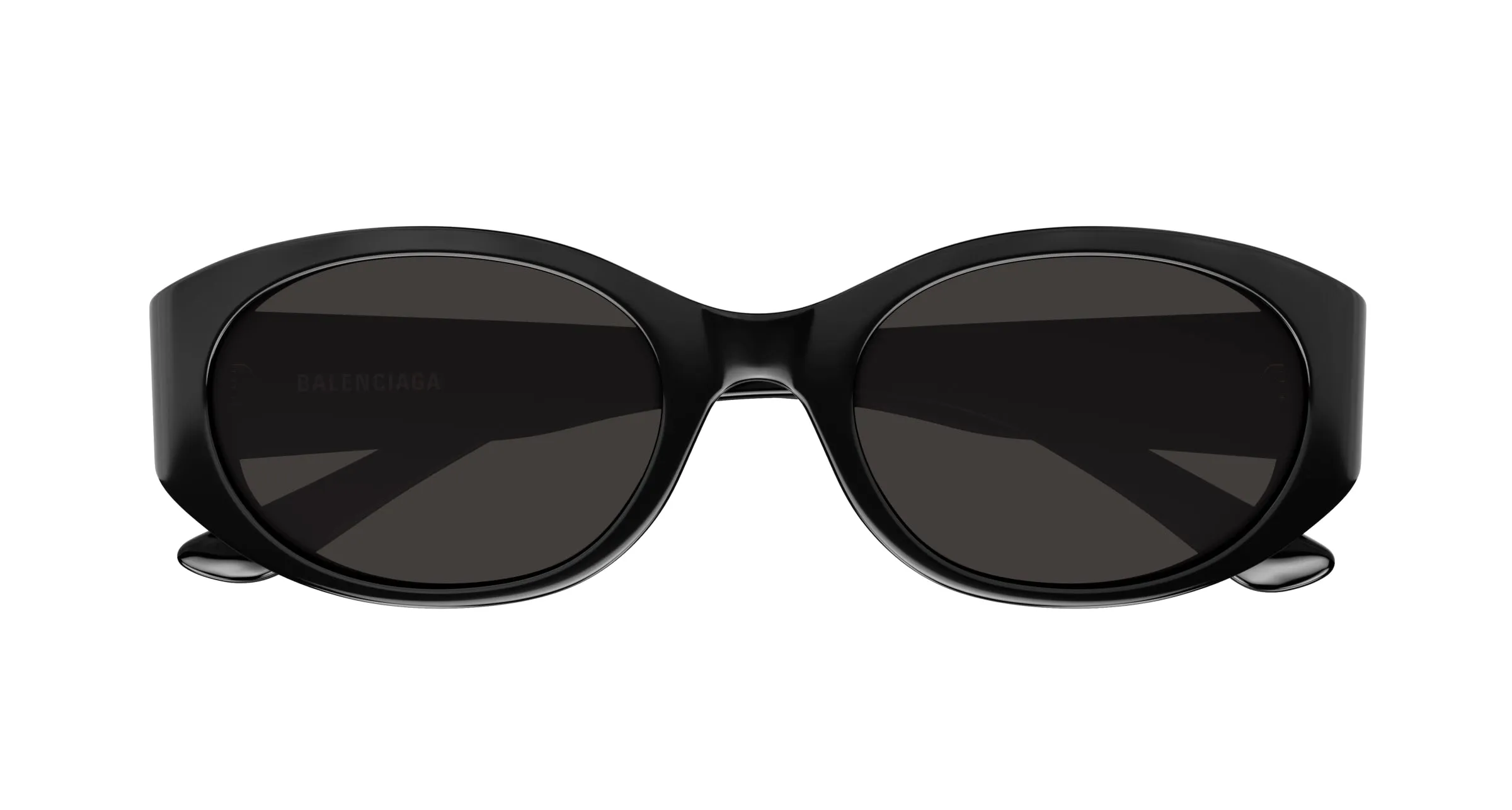 Balenciaga BB0369SK 001 Occhiali da sole Acetato Nero Grigio Rotonda - immagine 2