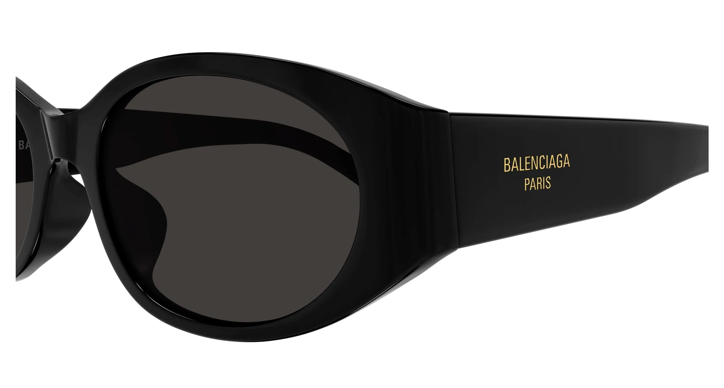 Balenciaga BB0369SK 001 Occhiali da sole Acetato Nero Grigio Rotonda - immagine 3