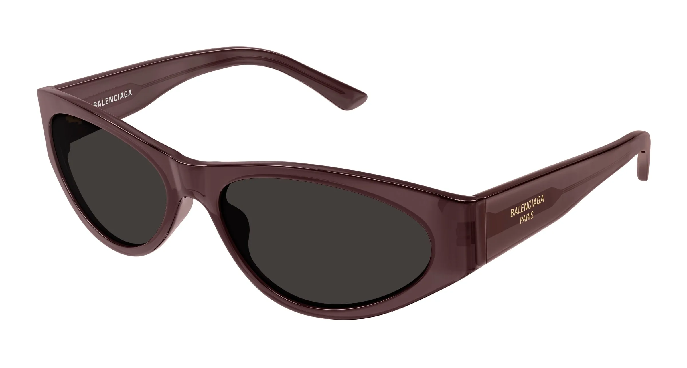 Balenciaga BB0367S 004 Occhiali da sole Acetato Viola Grigio Rotonda - immagine 1