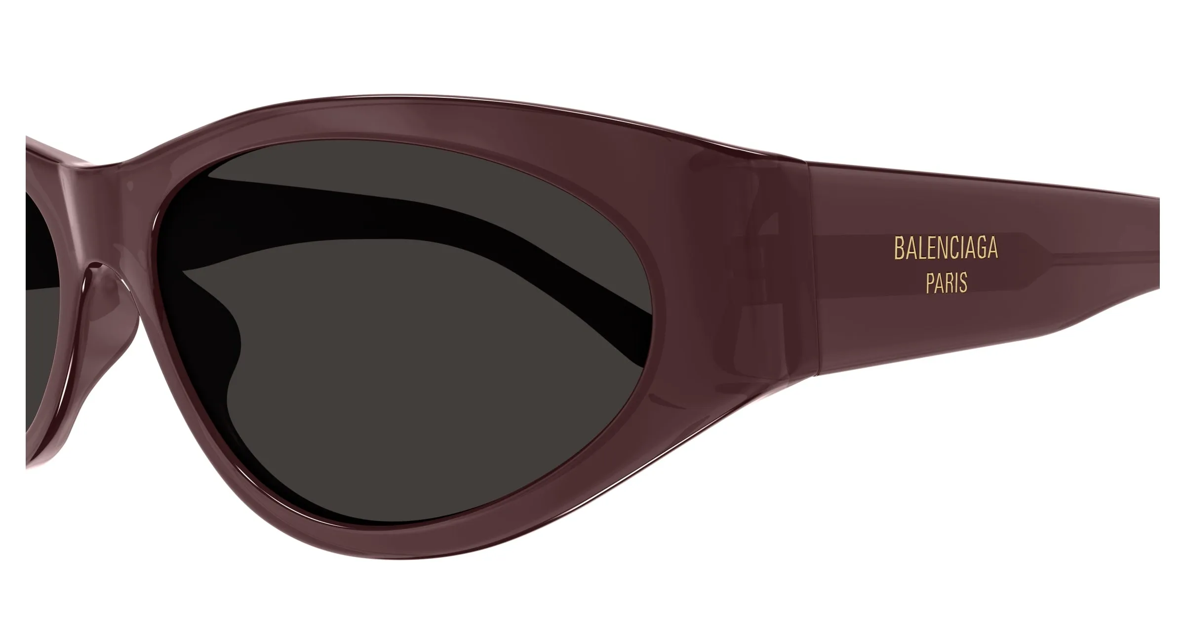 Balenciaga BB0367S 004 Occhiali da sole Acetato Viola Grigio Rotonda - immagine 3