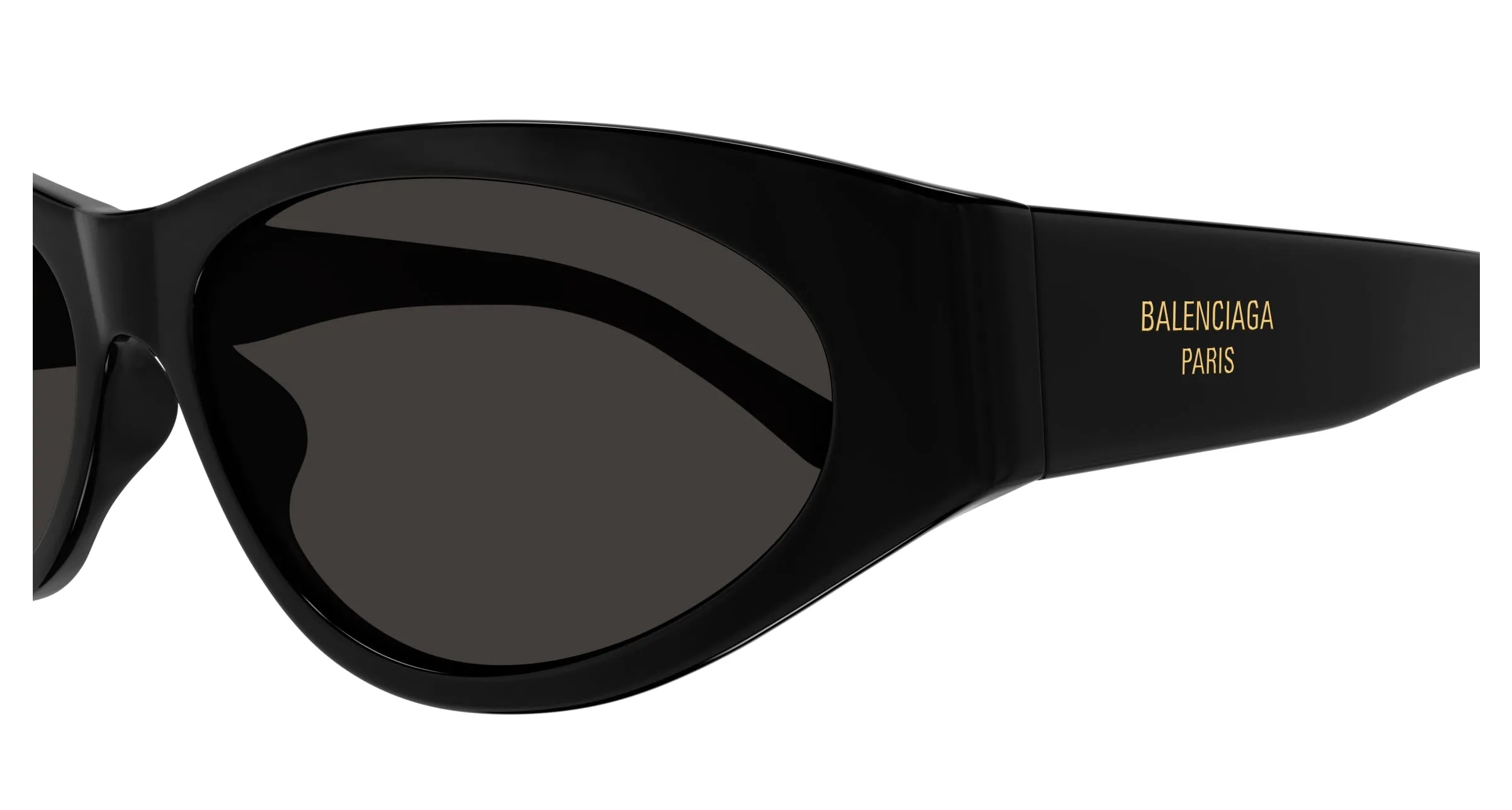 Balenciaga BB0367S 001 Occhiali da sole Acetato Nero Grigio Rotonda - immagine 3