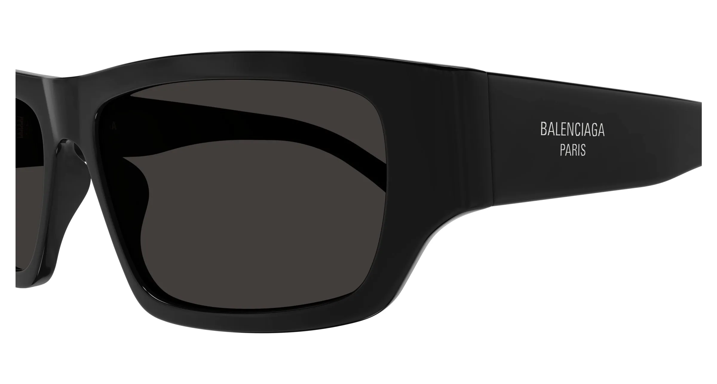 Balenciaga BB0366S 001 Occhiali da sole Acetato Nero Grigio Squadrata - immagine 3