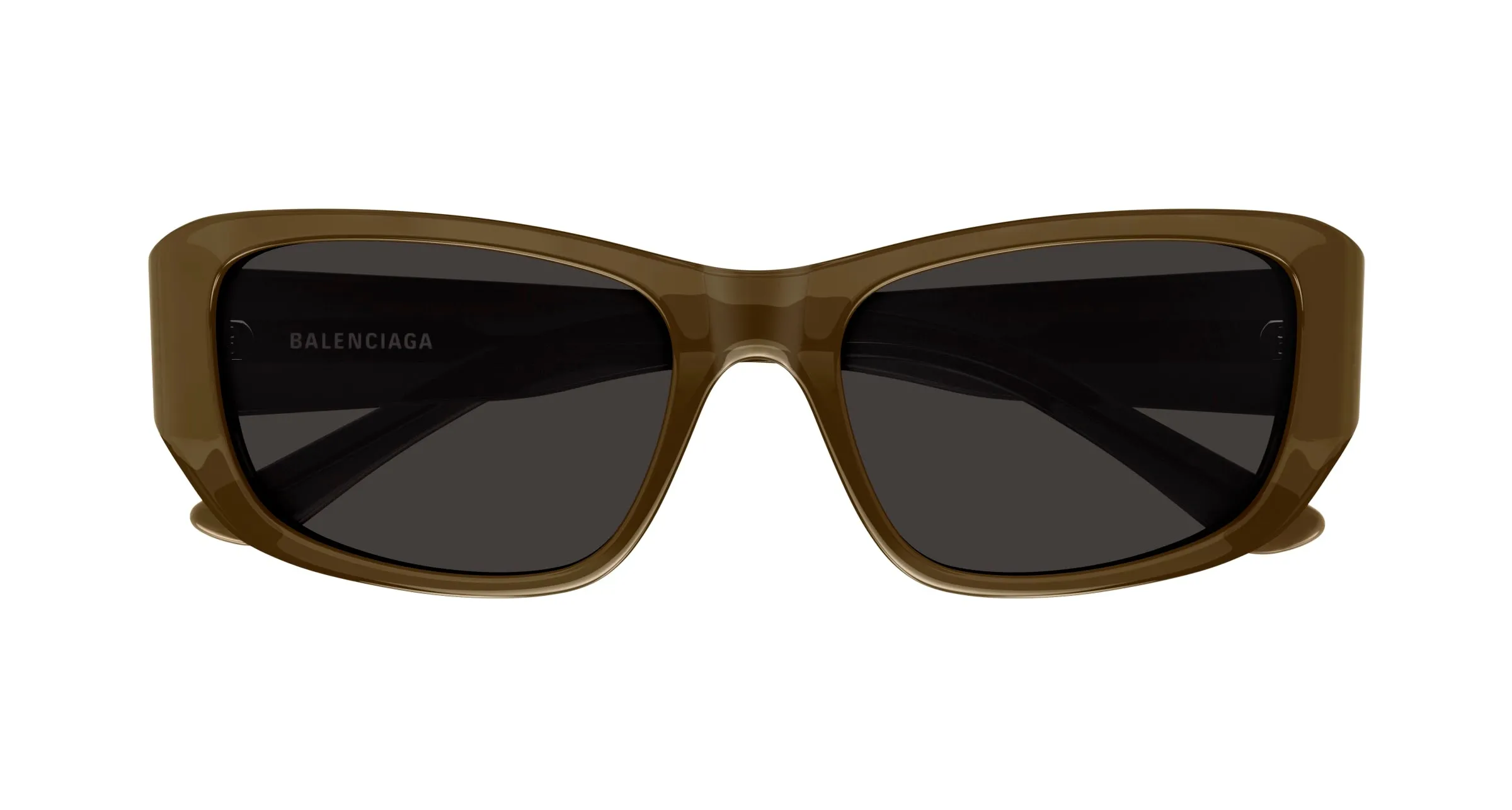 Balenciaga BB0365S 004 Occhiali da sole Acetato Marrone Grigio Squadrata - immagine 2