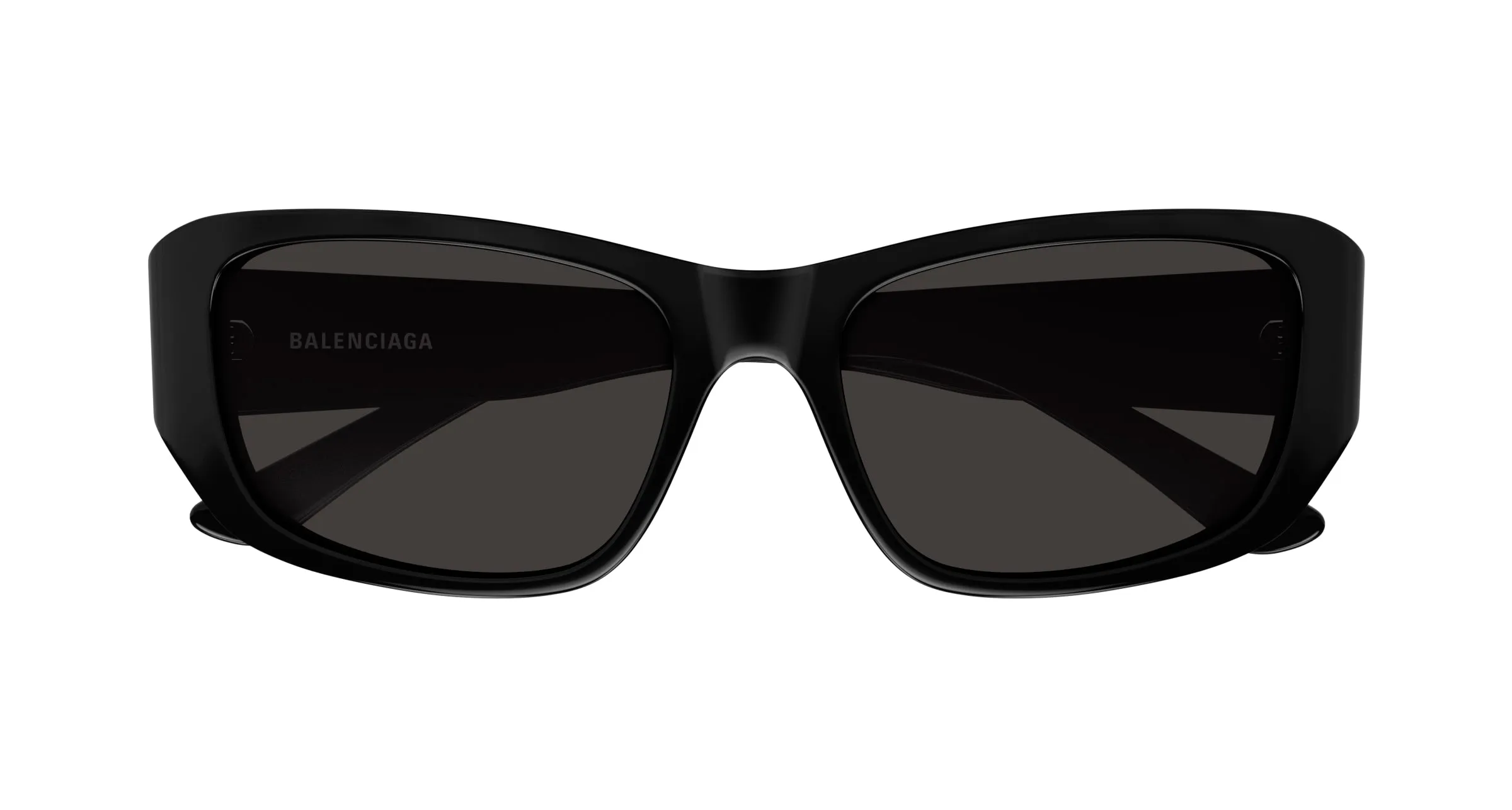 Balenciaga BB0365S 001 Occhiali da sole Acetato Nero Grigio Squadrata - immagine 2