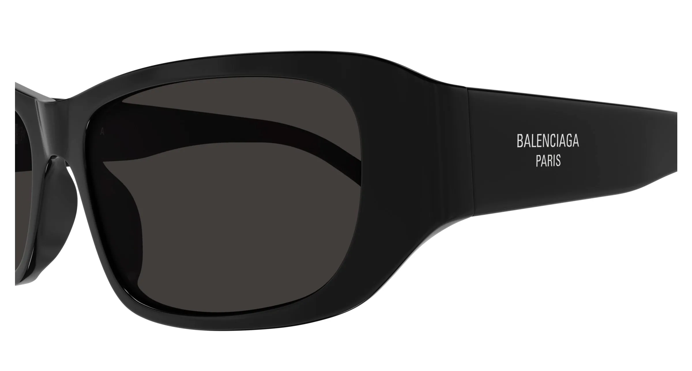Balenciaga BB0365S 001 Occhiali da sole Acetato Nero Grigio Squadrata - immagine 3