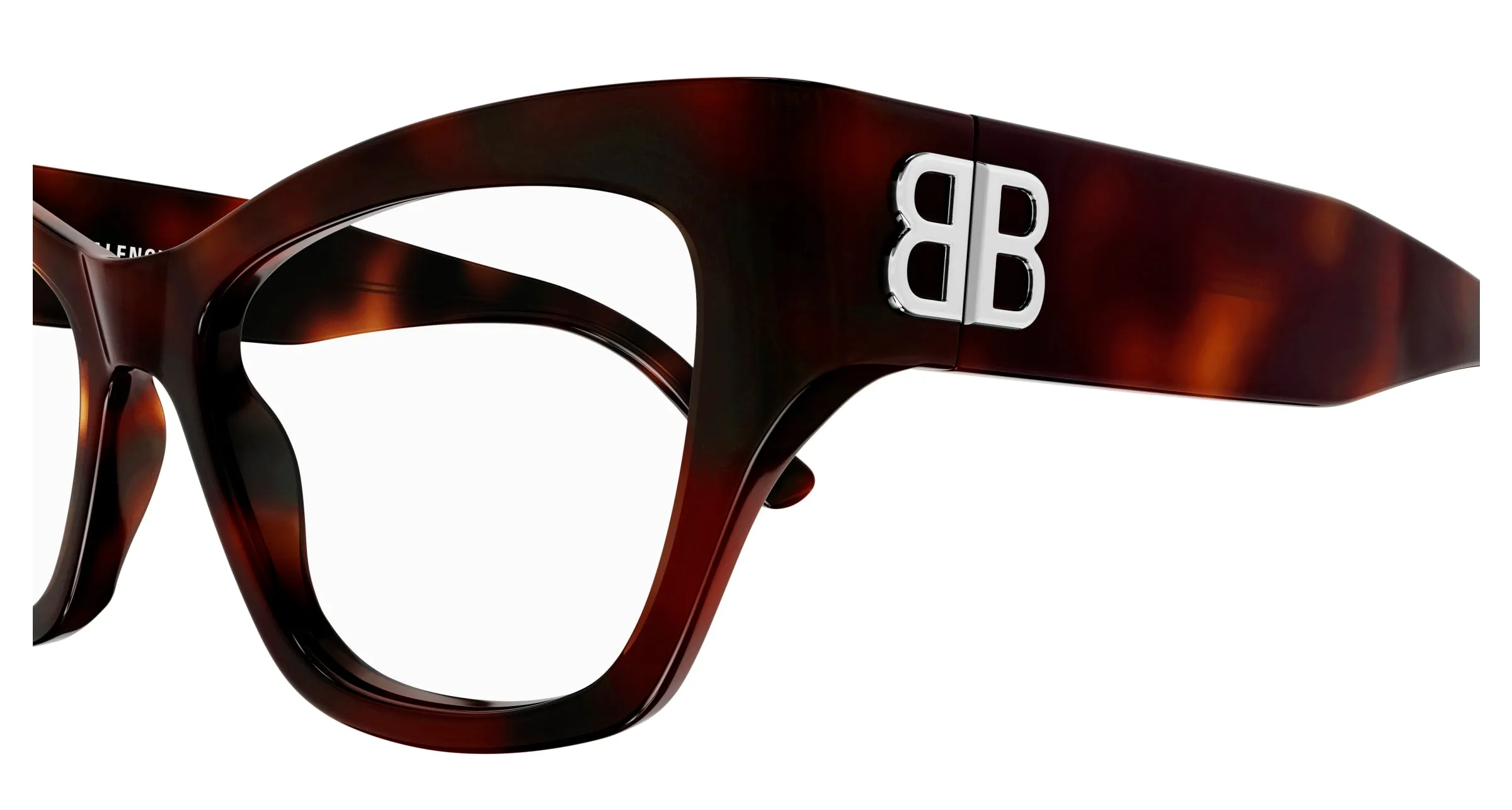 Balenciaga BB0362O 004 Montature da vista Acetato Havana Trasparente Cat Eye - immagine 3