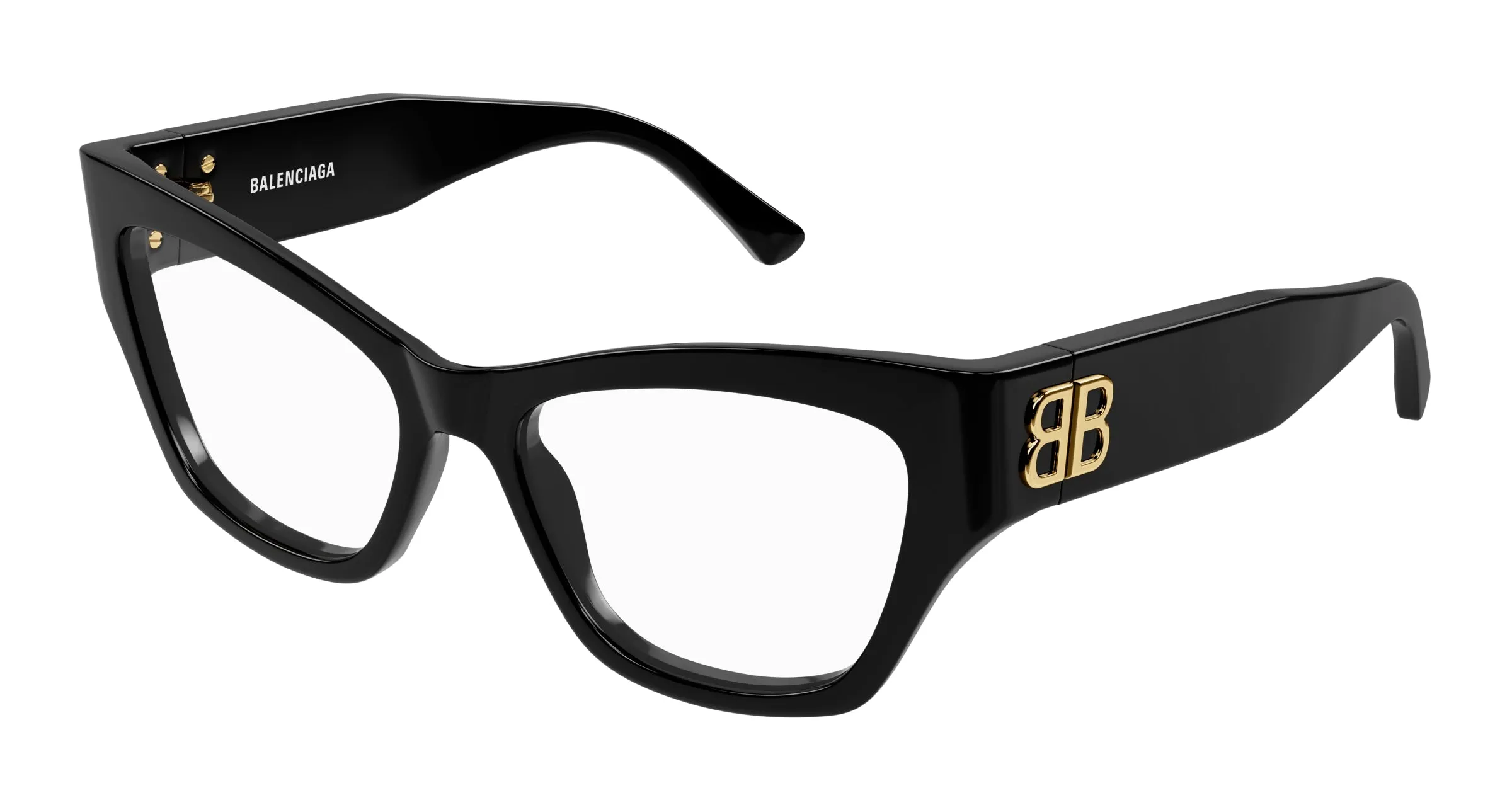 Balenciaga BB0362O 001 Montature da vista Acetato Nero Trasparente Cat Eye - immagine 1