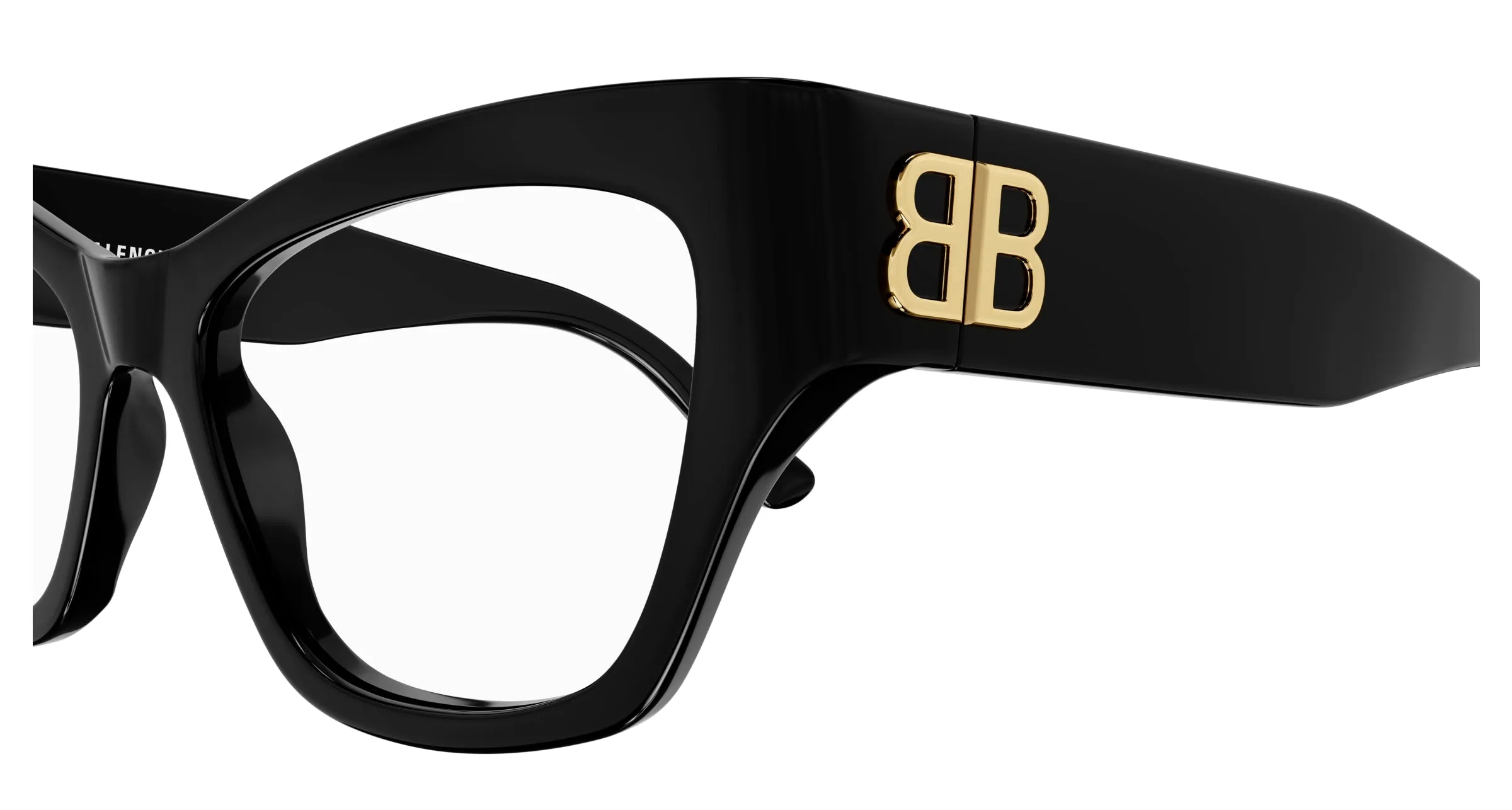 Balenciaga BB0362O 001 Montature da vista Acetato Nero Trasparente Cat Eye - immagine 3