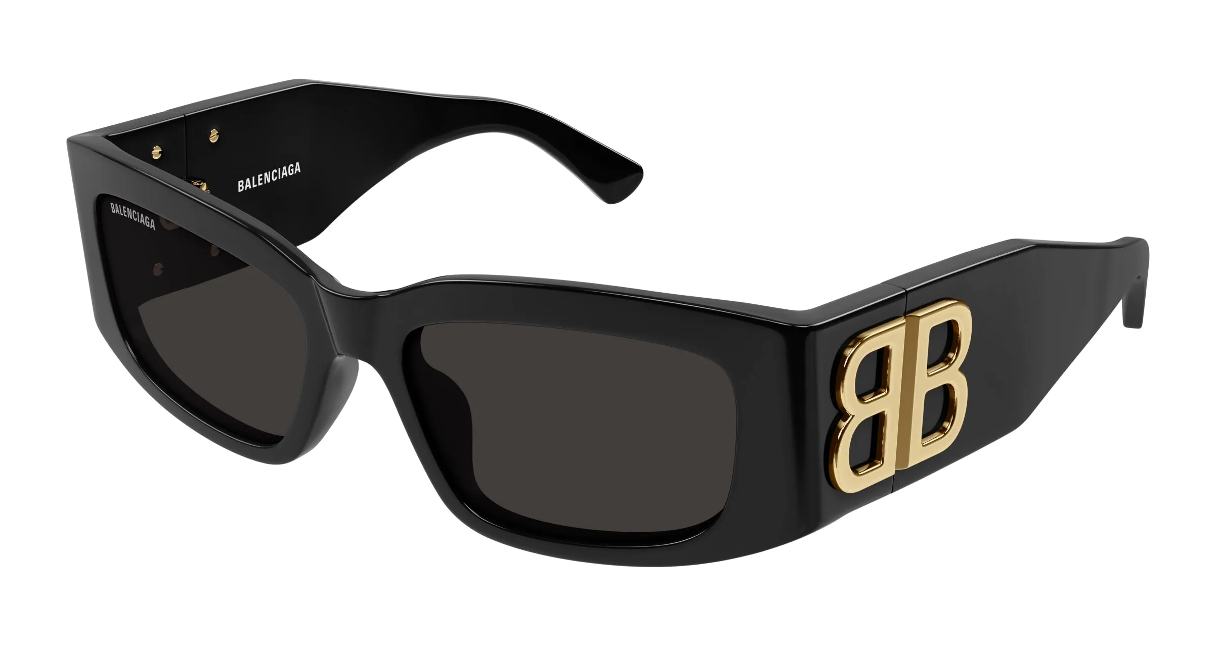 Balenciaga BB0360S 005 Occhiali da sole Acetato Nero Grigio Squadrata - immagine 1