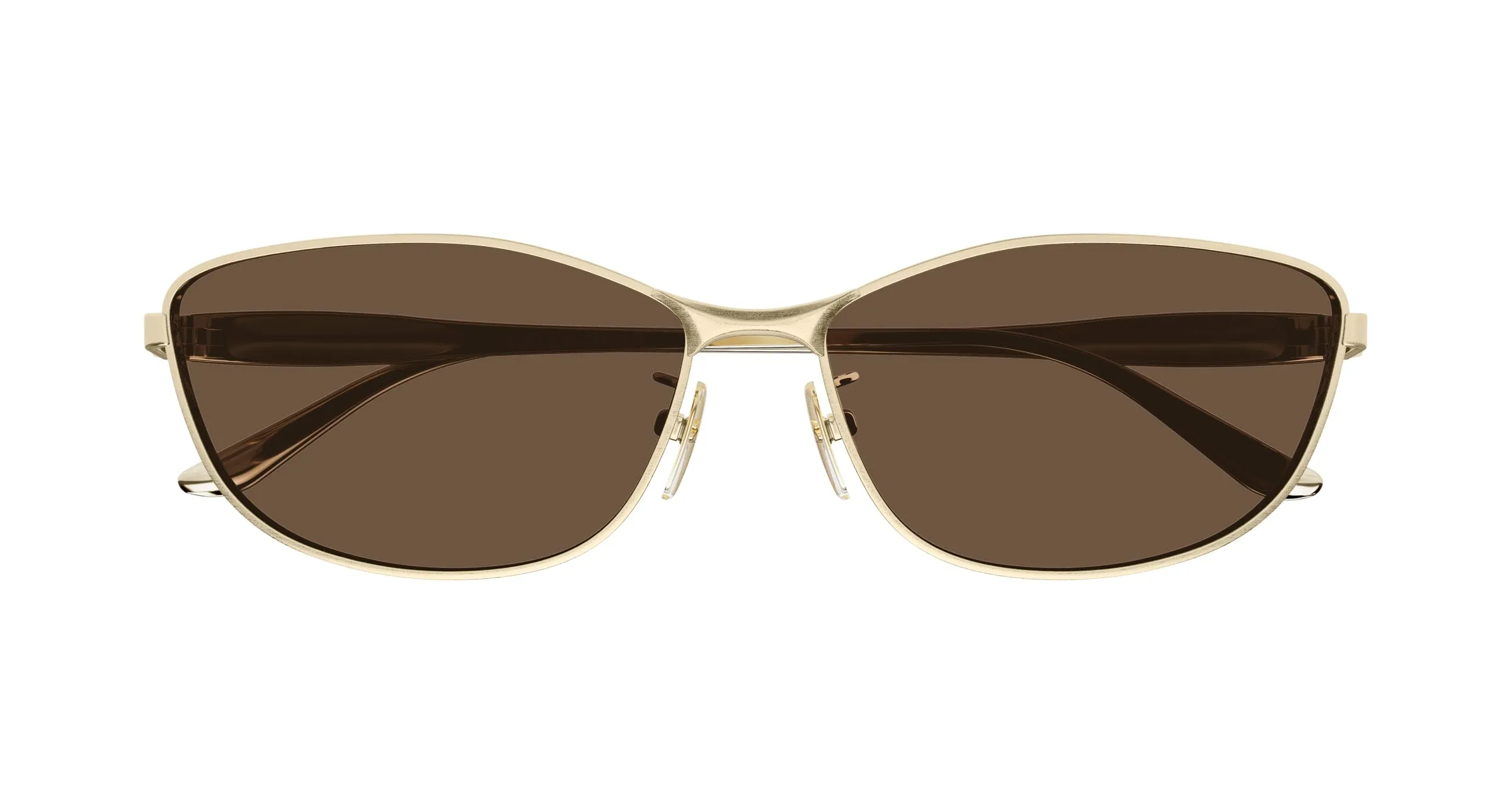 Balenciaga BB0357SA 003 Occhiali da sole Metallo Oro Marrone Squadrata - immagine 2