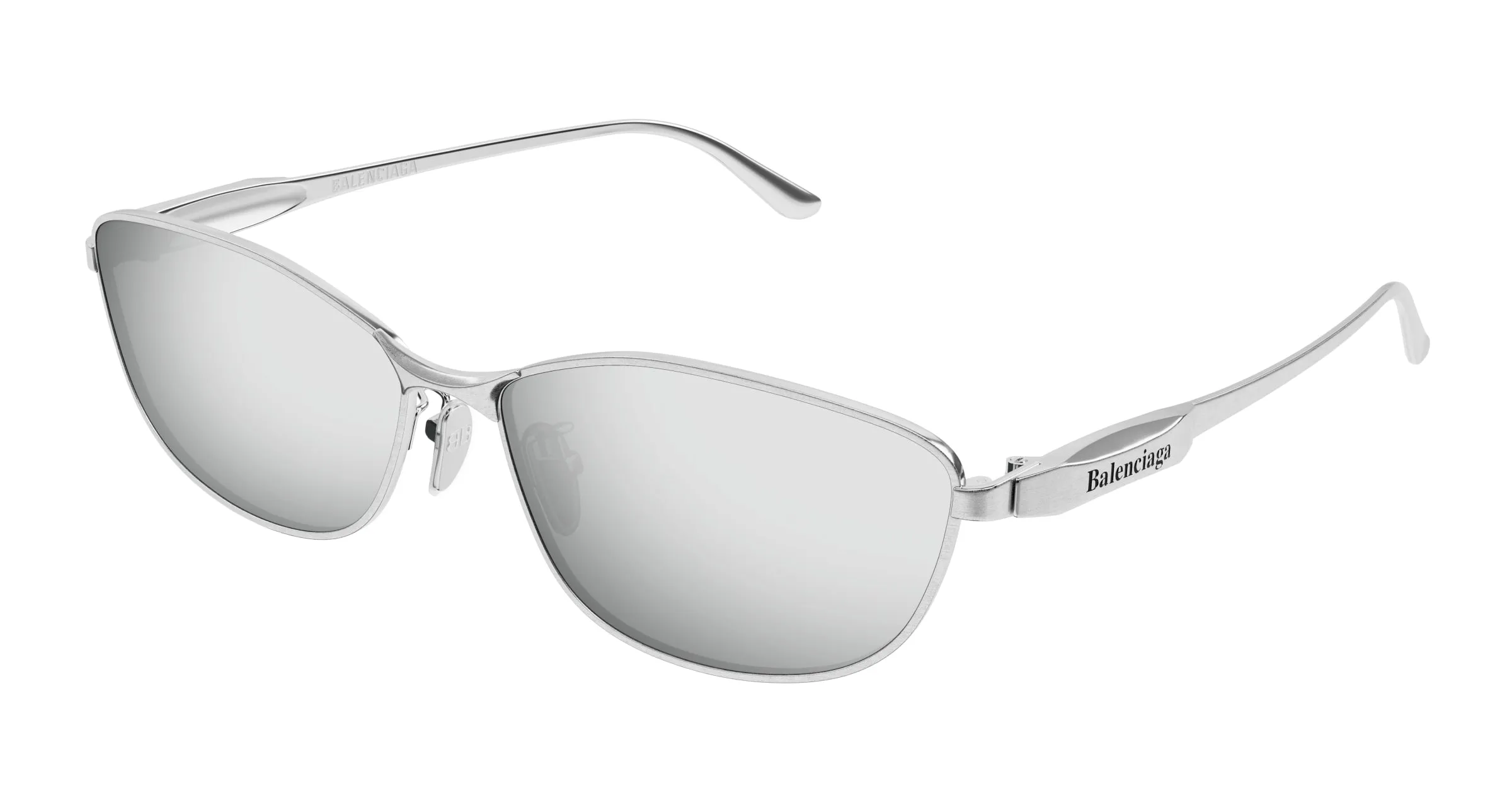 Balenciaga BB0357SA 002 Occhiali da sole Metallo Argento Argento Squadrata - immagine 1