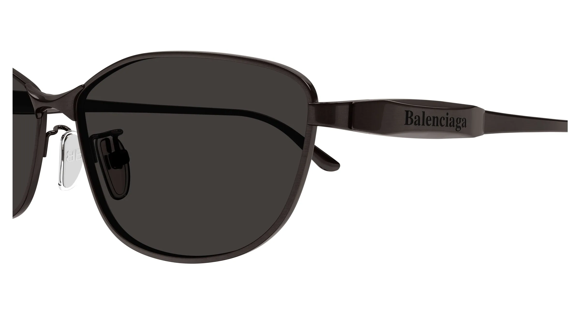 Balenciaga BB0357SA 001 Occhiali da sole Metallo Grigio Grigio Squadrata - immagine 3