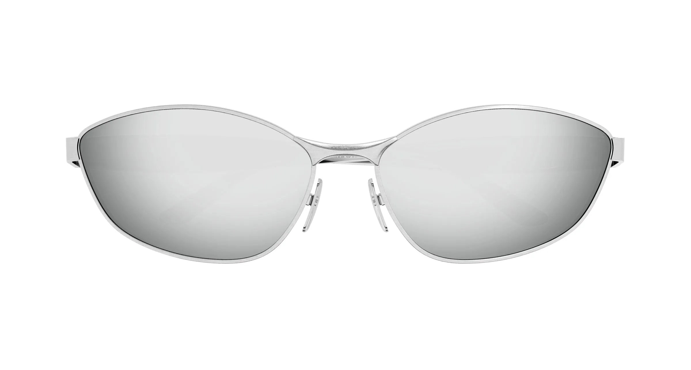 Balenciaga BB0356S 004 Occhiali da sole Metallo Argento Argento Cat Eye - immagine 2