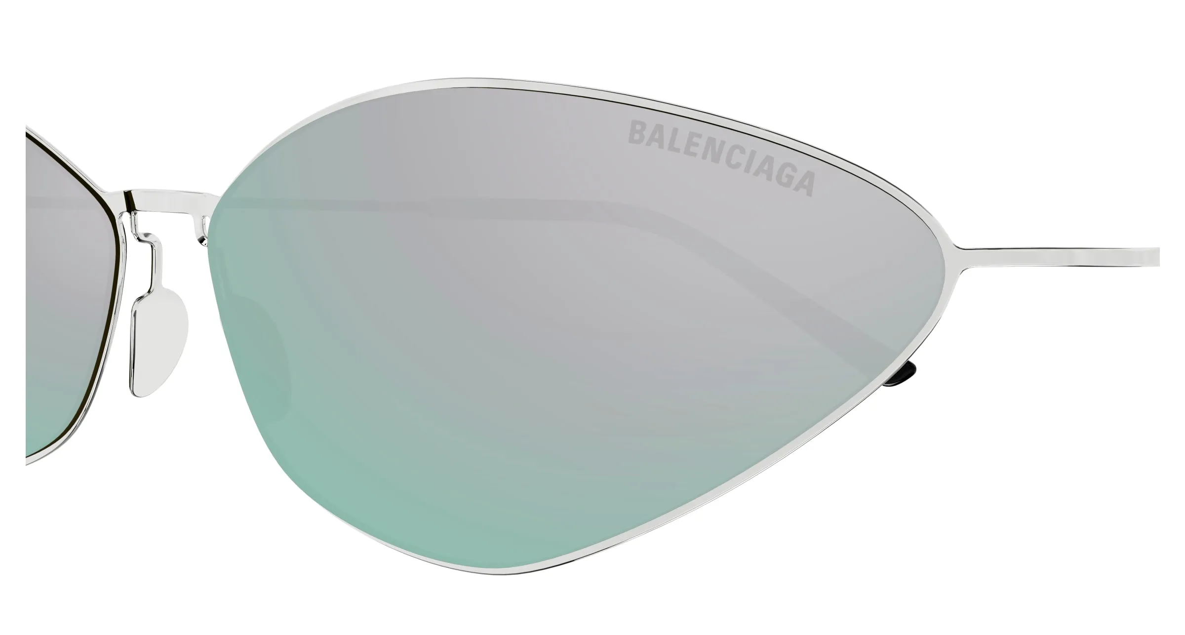 Balenciaga BB0350S 004 Occhiali da sole Titanio Argento Argento Cat Eye - immagine 3