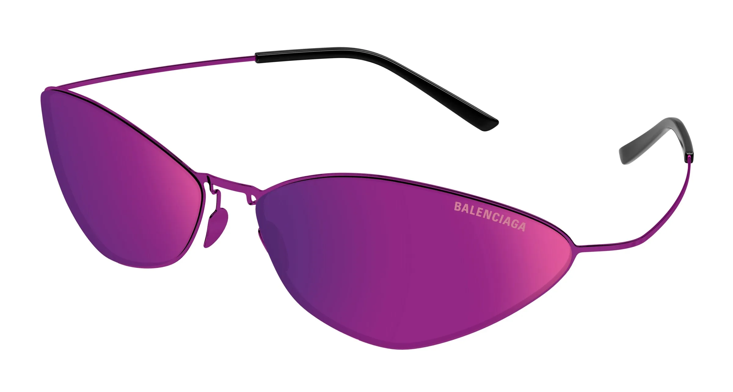 Balenciaga Unisex BB0350S 003 Occhiali da sole Titanio Rosa Viola Cat Eye - immagine 1