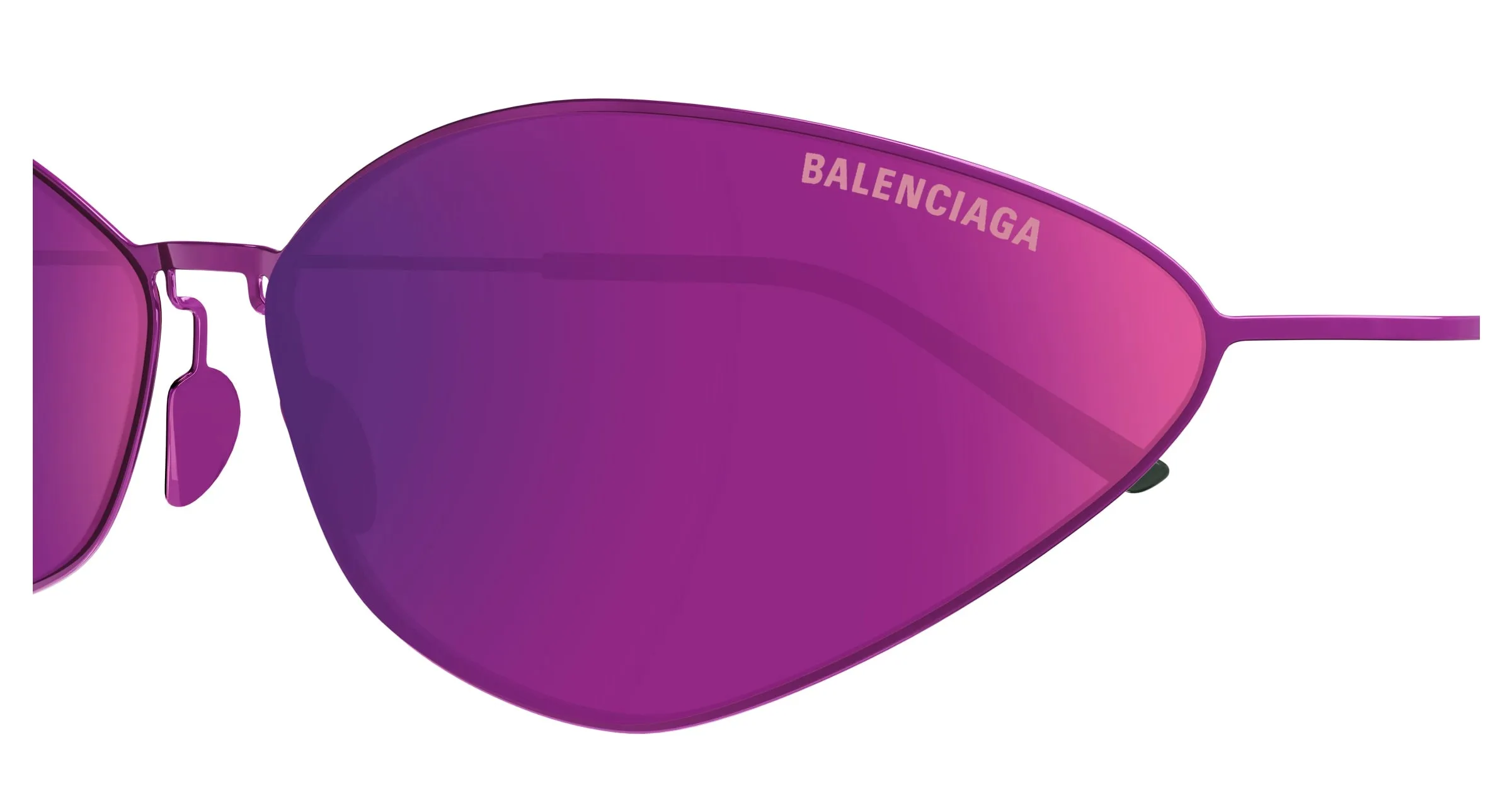 Balenciaga Unisex BB0350S 003 Occhiali da sole Titanio Rosa Viola Cat Eye - immagine 3