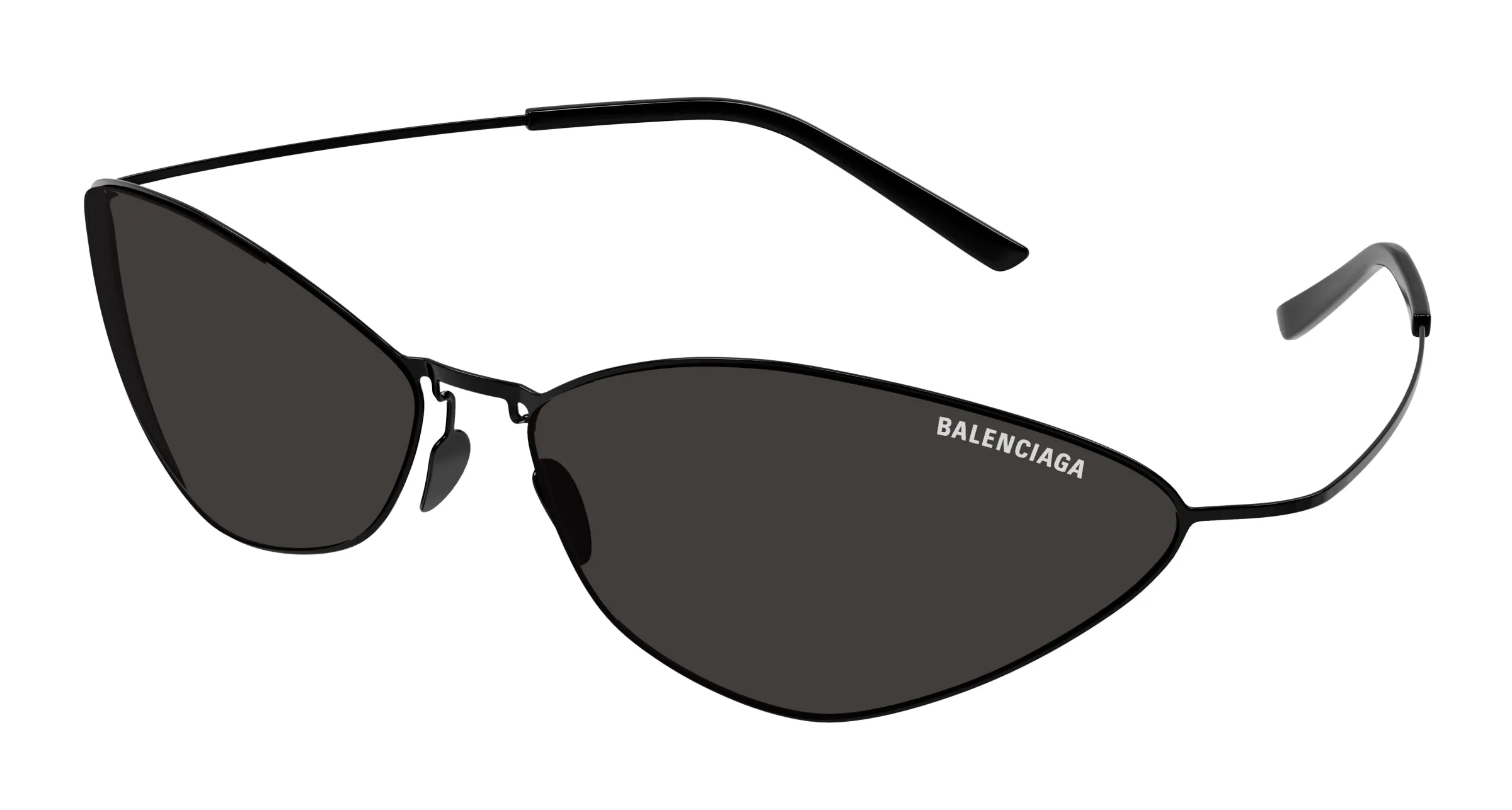 Balenciaga BB0350S 001 Occhiali da sole Titanio Nero Grigio Cat Eye - immagine 1
