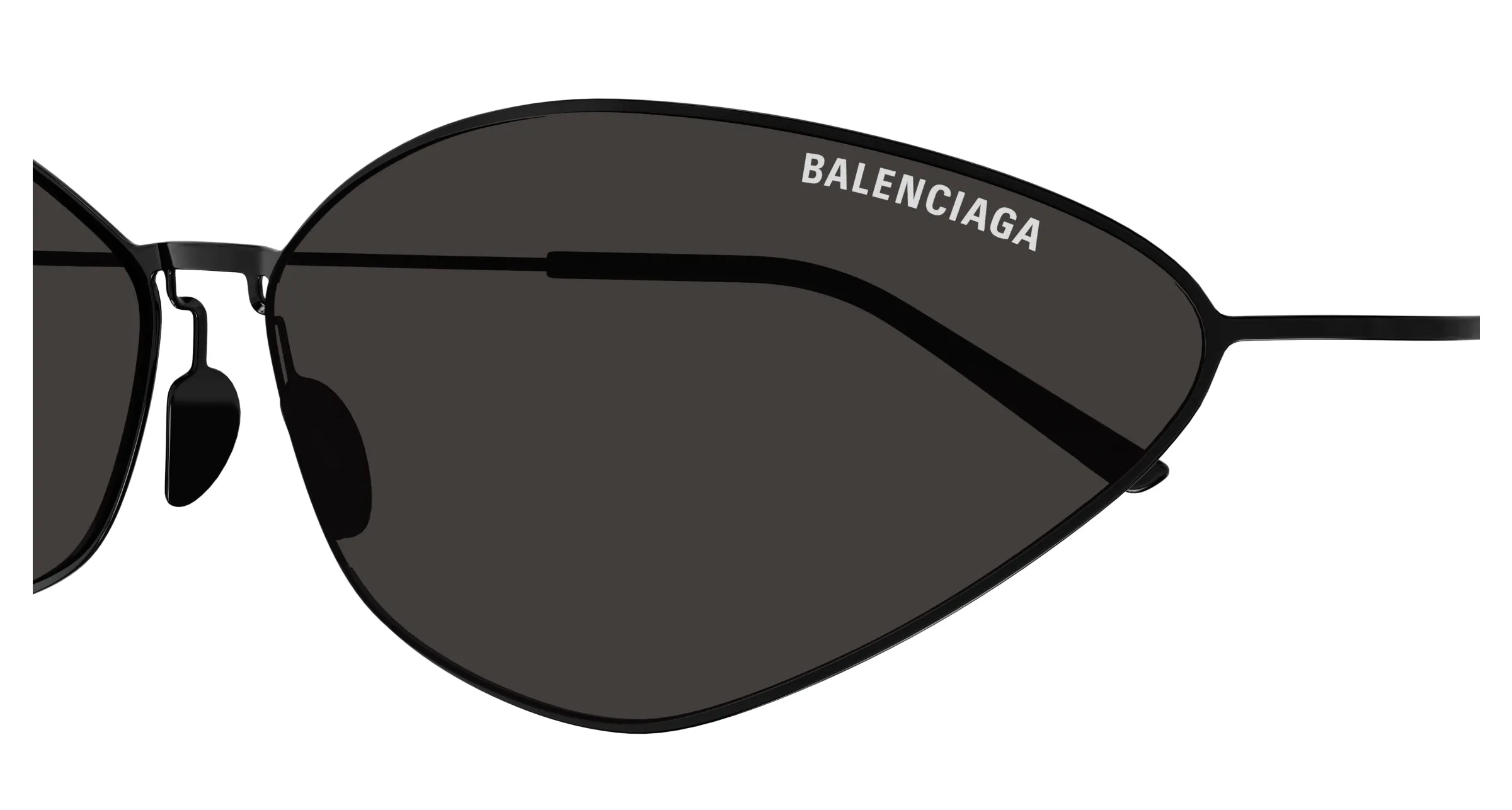Balenciaga BB0350S 001 Occhiali da sole Titanio Nero Grigio Cat Eye - immagine 3