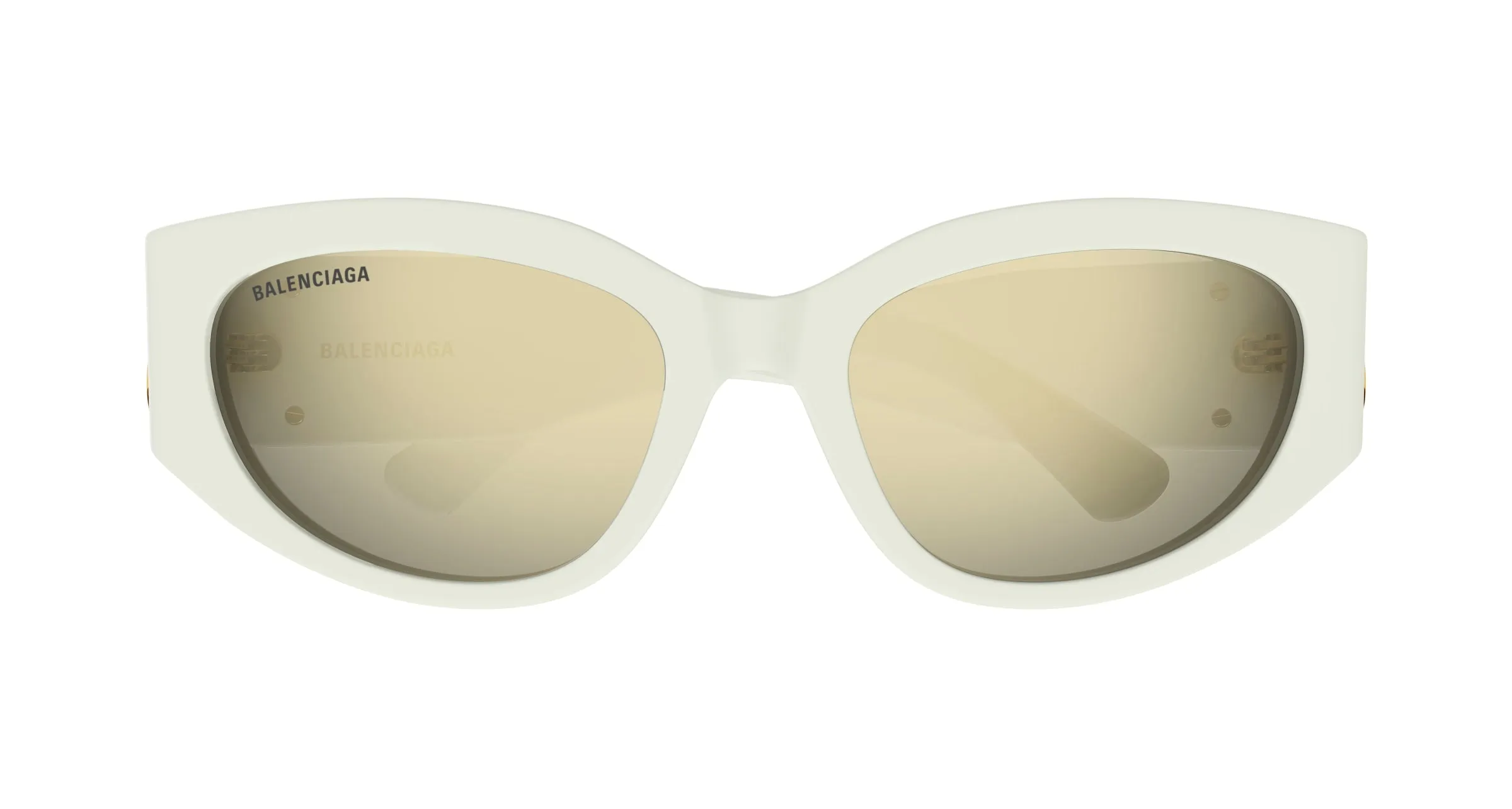 Balenciaga BB0324SK 009 Occhiali da sole Acetato Avorio Grigio Rotonda - immagine 2