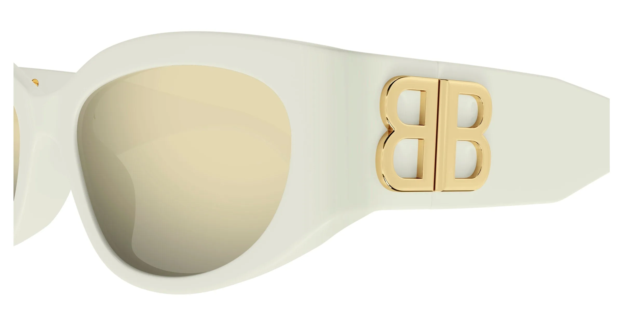Balenciaga BB0324SK 009 Occhiali da sole Acetato Avorio Grigio Rotonda - immagine 3