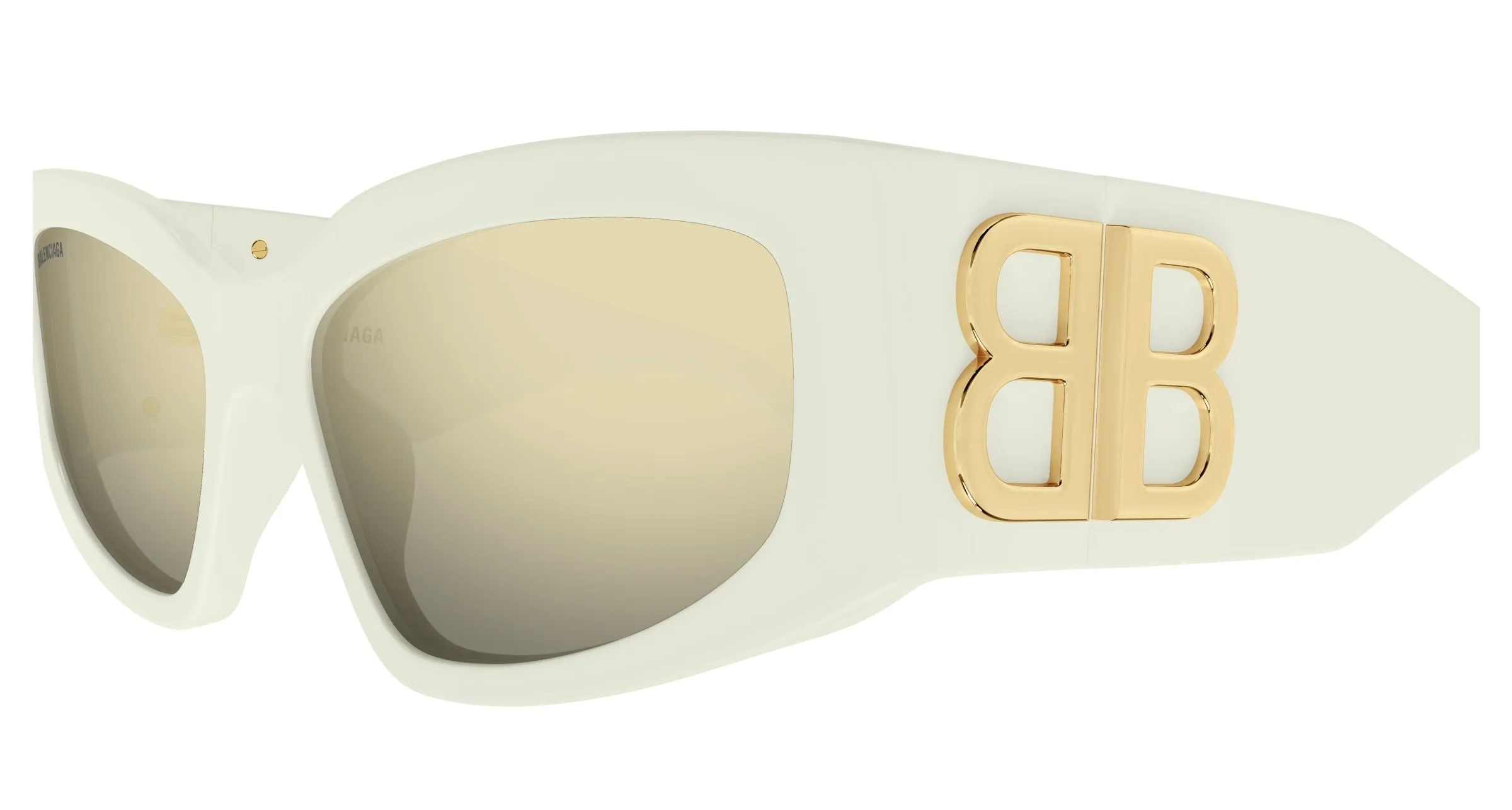 Balenciaga Donna BB0321S 010 Occhiali da sole Acetato Avorio Grigio Cat Eye - immagine 3