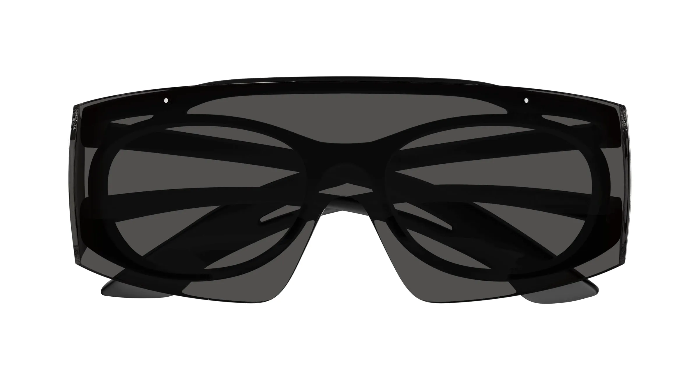 Alexander McQueen AM0489S 001 Occhiali da sole Bio-iniettato Nero Grigio Maschera - immagine 2