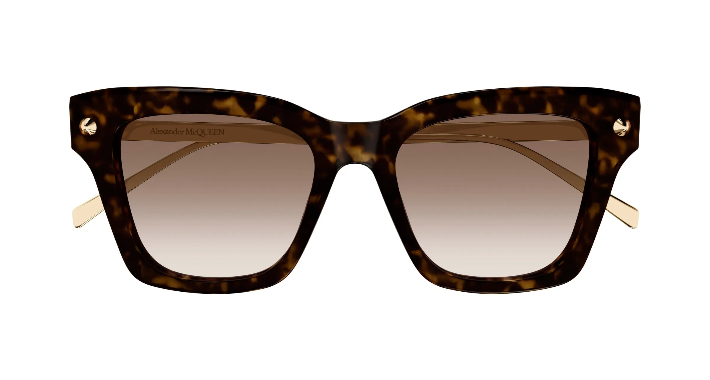 Alexander McQueen AM0483S 002 Occhiali da sole Acetato Havana Marrone Squadrata - immagine 2