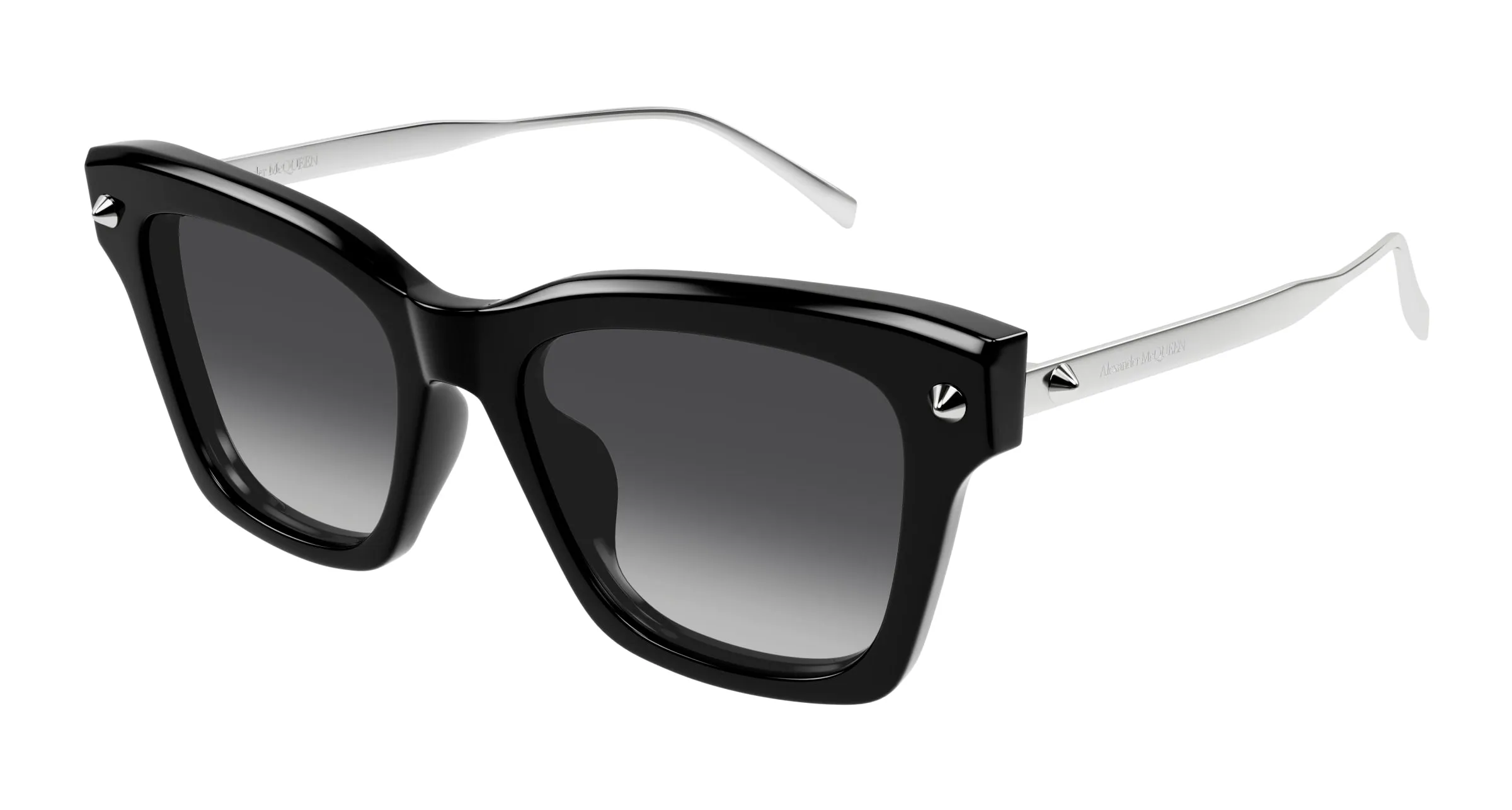 Alexander McQueen AM0483S 001 Occhiali da sole Acetato Nero Grigio Squadrata - immagine 1