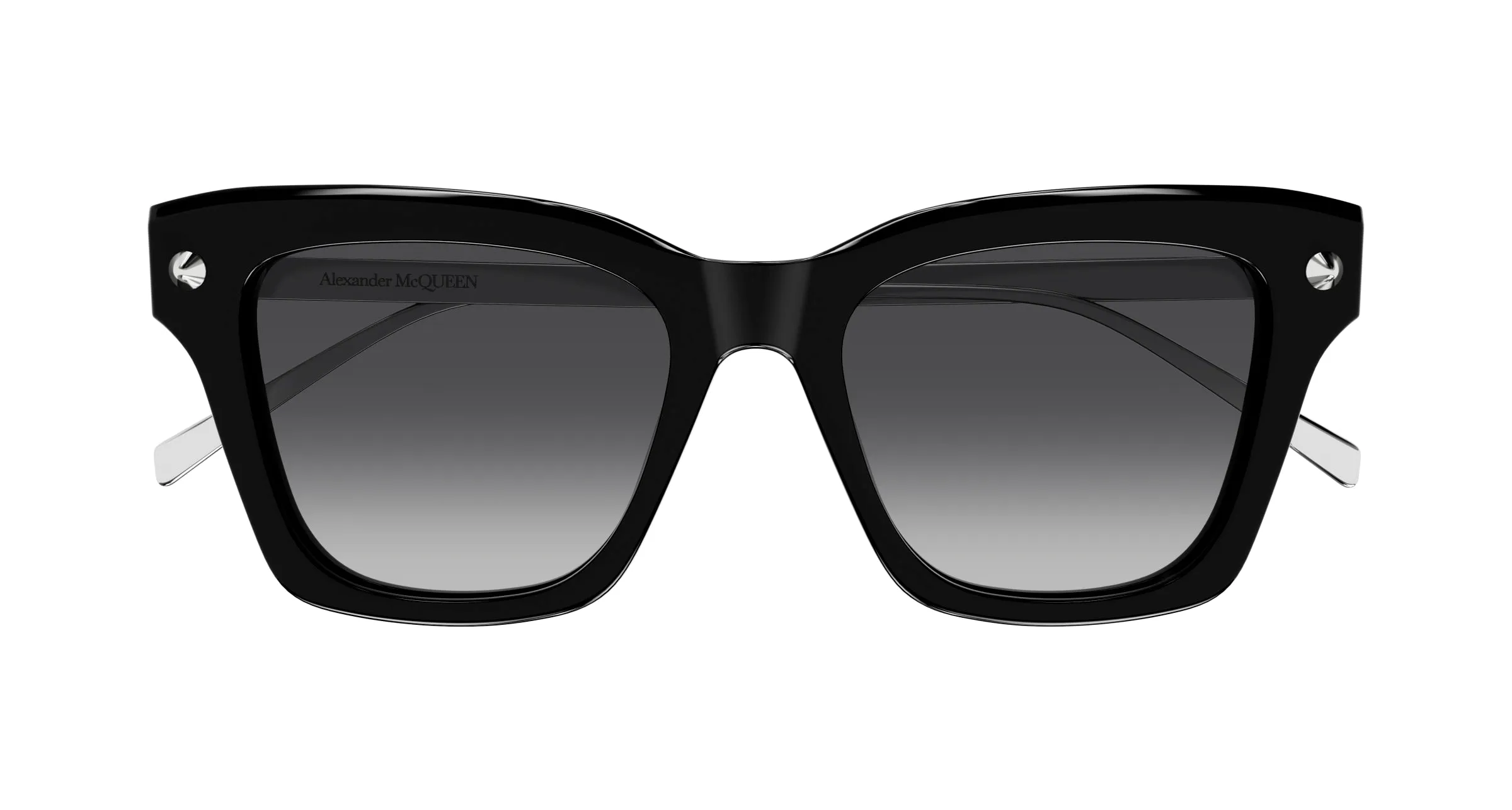 Alexander McQueen AM0483S 001 Occhiali da sole Acetato Nero Grigio Squadrata - immagine 2