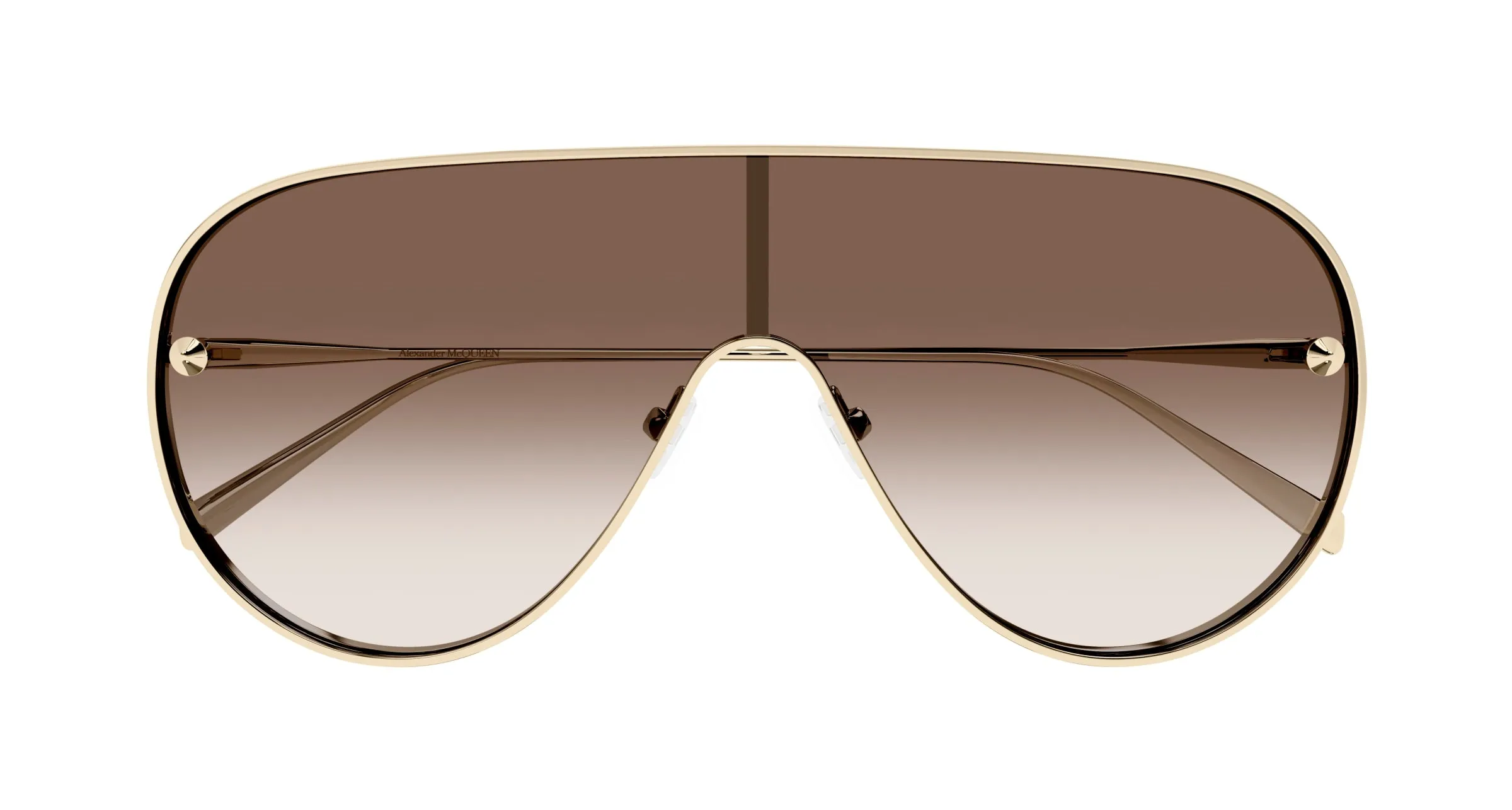 Alexander McQueen AM0481S 002 Occhiali da sole Metallo Oro Marrone Pilot - immagine 2
