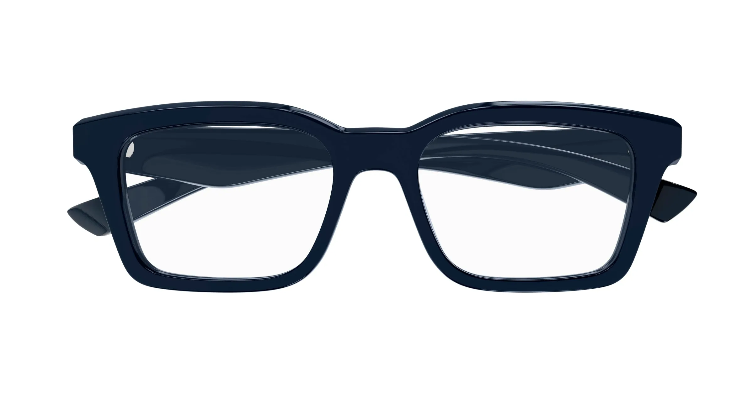 Alexander McQueen AM0476O 003 Montature da vista Acetato Blu Trasparente Squadrata - immagine 2