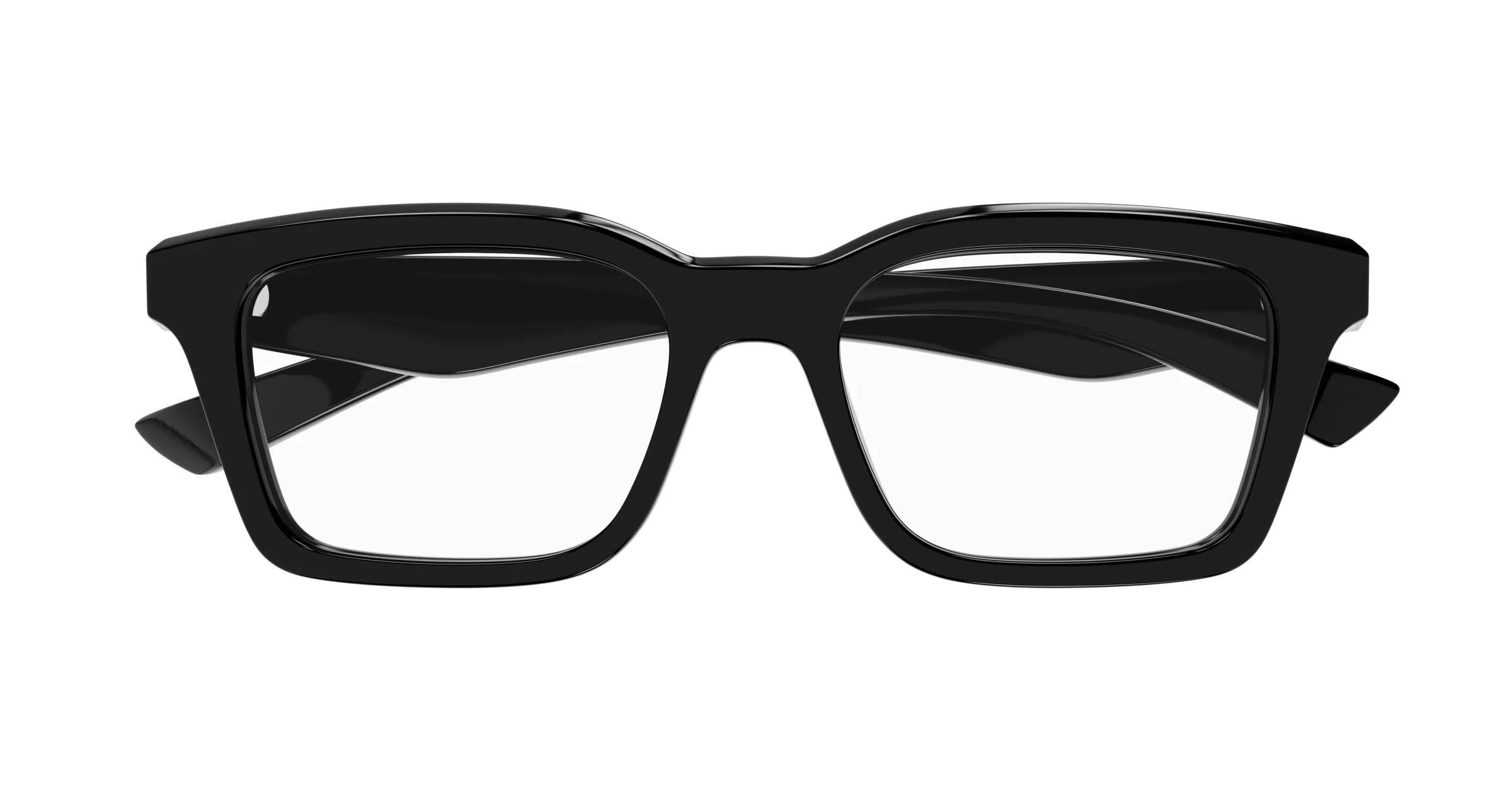 Alexander McQueen AM0476O 001 Montature da vista Acetato Nero Trasparente Squadrata - immagine 2