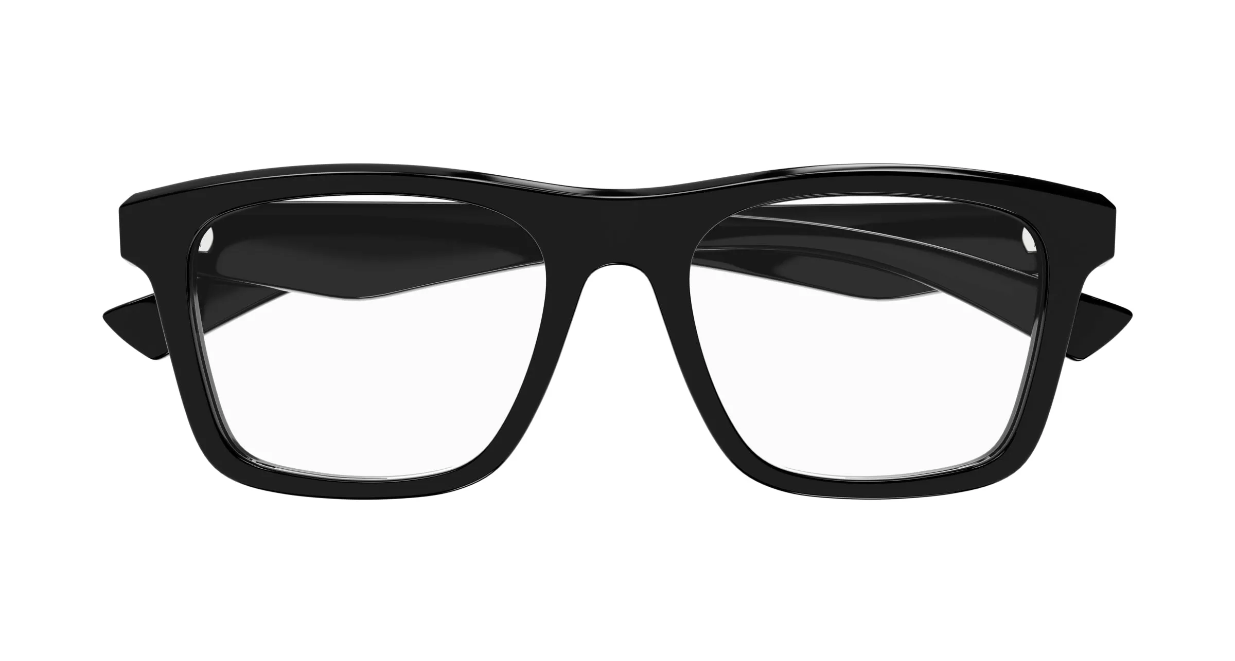Alexander McQueen AM0475O 006 Montature da vista Acetato Nero Trasparente Squadrata - immagine 2