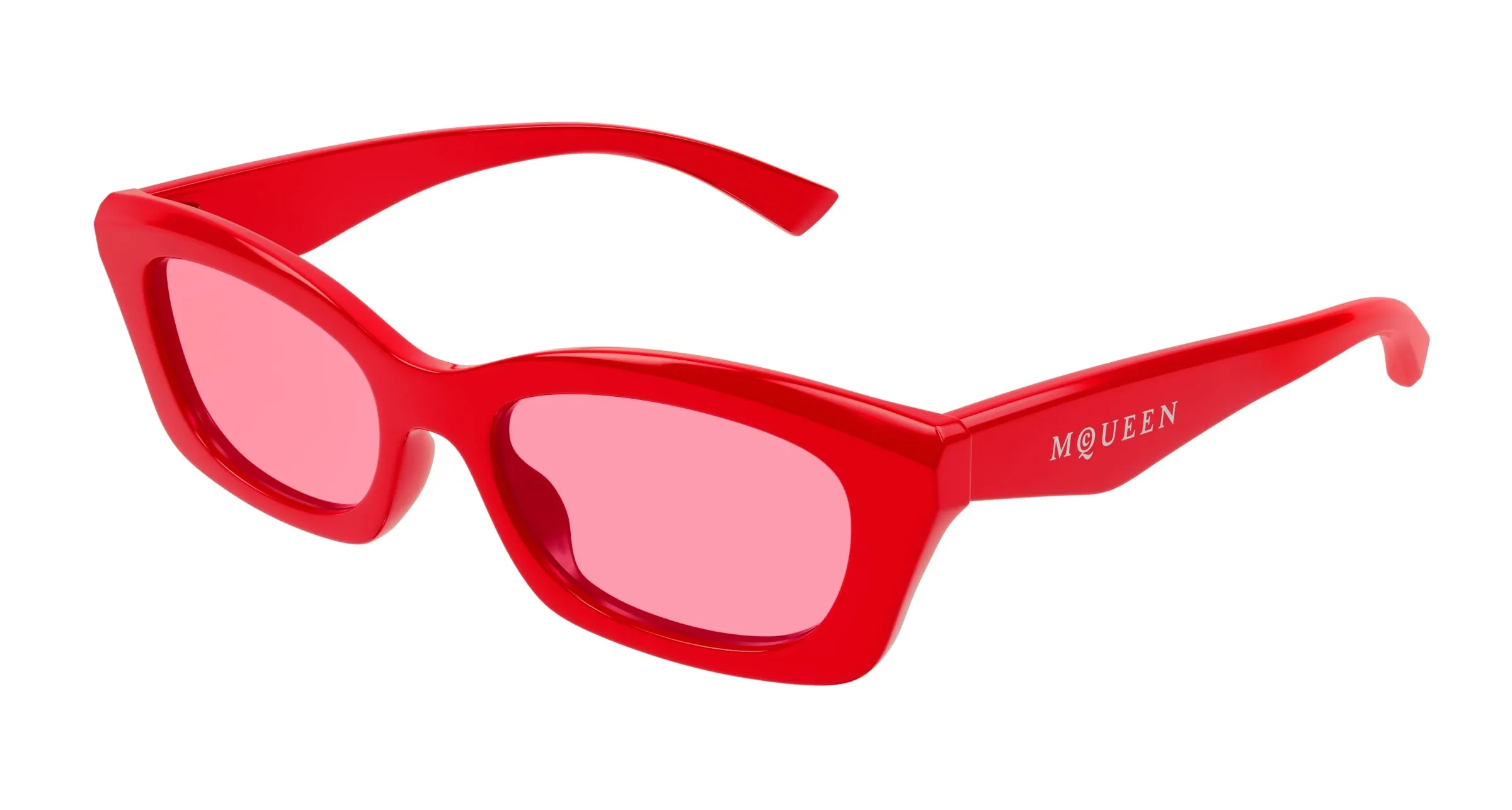 Alexander McQueen Donna AM0474S 003 Occhiali da sole Acetato Rosso Rosa Squadrata - immagine 1