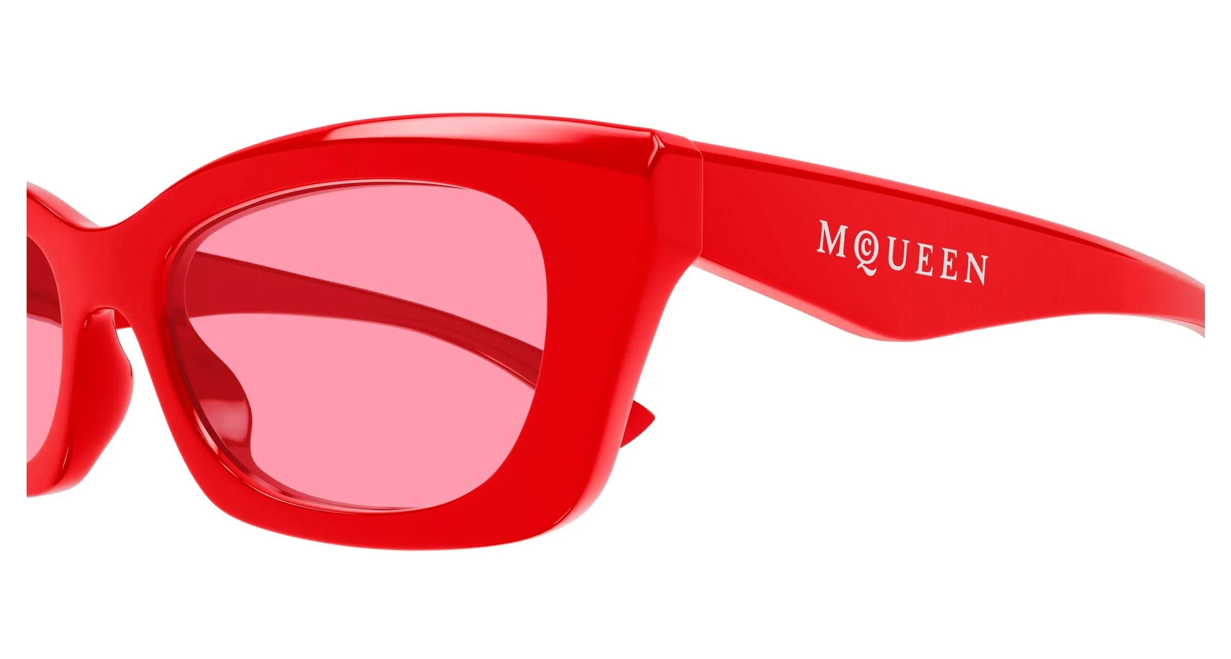 Alexander McQueen Donna AM0474S 003 Occhiali da sole Acetato Rosso Rosa Squadrata - immagine 3