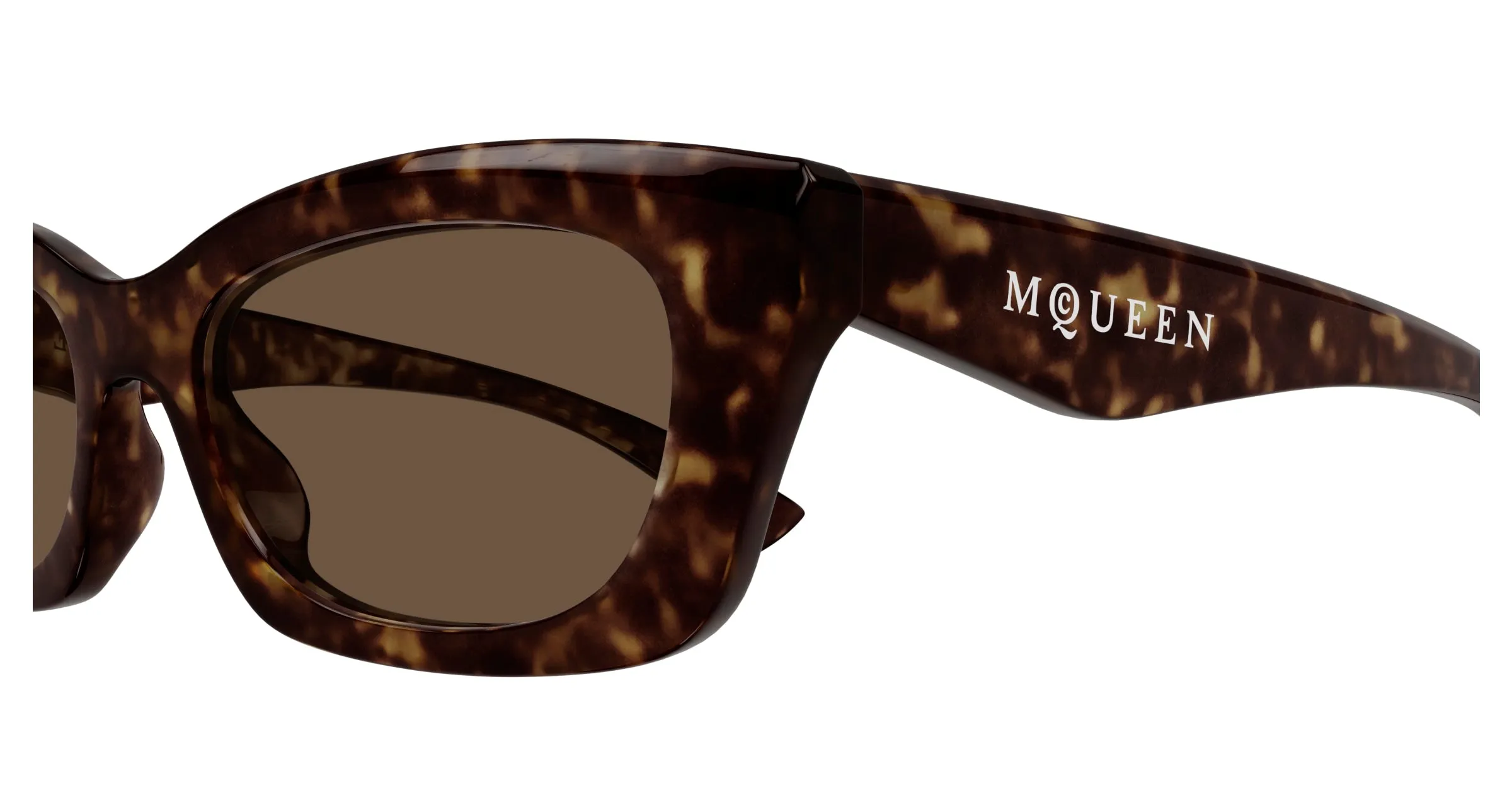 Alexander McQueen AM0474S 002 Occhiali da sole Acetato Havana Marrone Squadrata - immagine 3